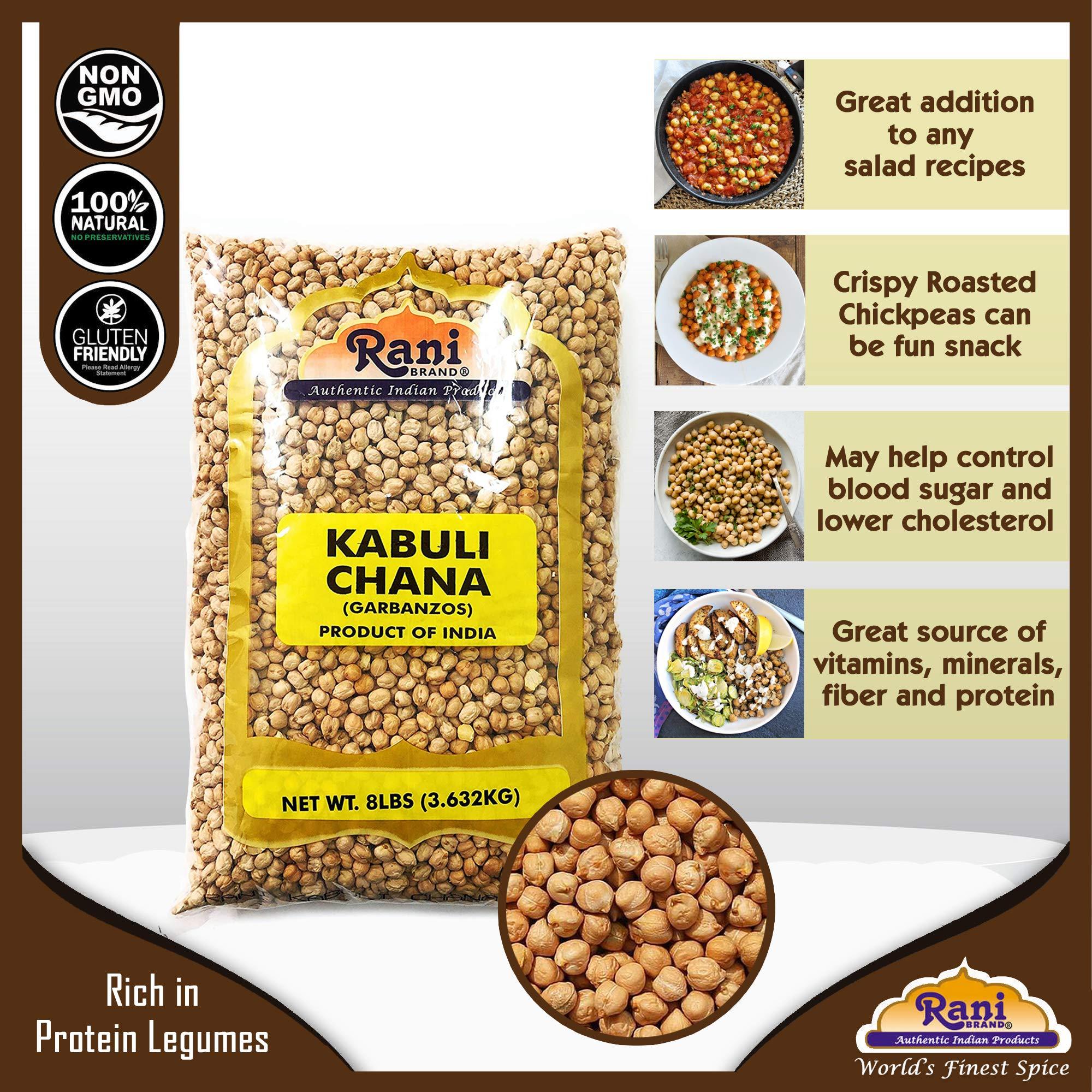Rani Garbanzo Beans (Kabuli Chana) 128oz (8lbs) 3.63kg Bulk ~ All Natural | Vegan | Gluten Friendly | NON-GMO | Kosher | Indian Origin - Image 9