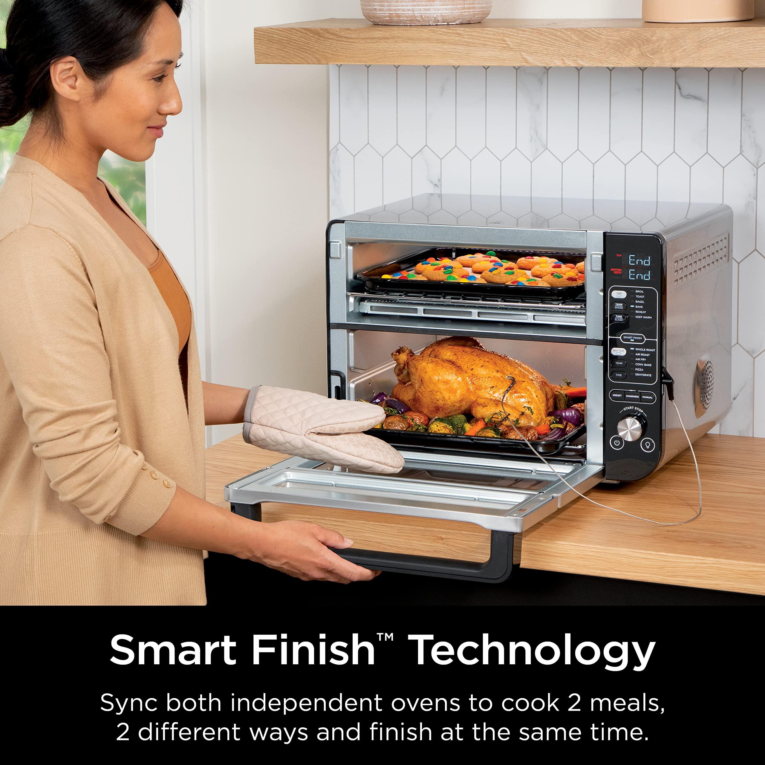 Ninja DCT451 Smart Double Oven, Rapid Top Convection, Air Fry Bottom, 12-in-1, FlexDoor, Thermometer, FlavorSeal, Smart Finish, Stainless Steel, pack of 1 - Image 6