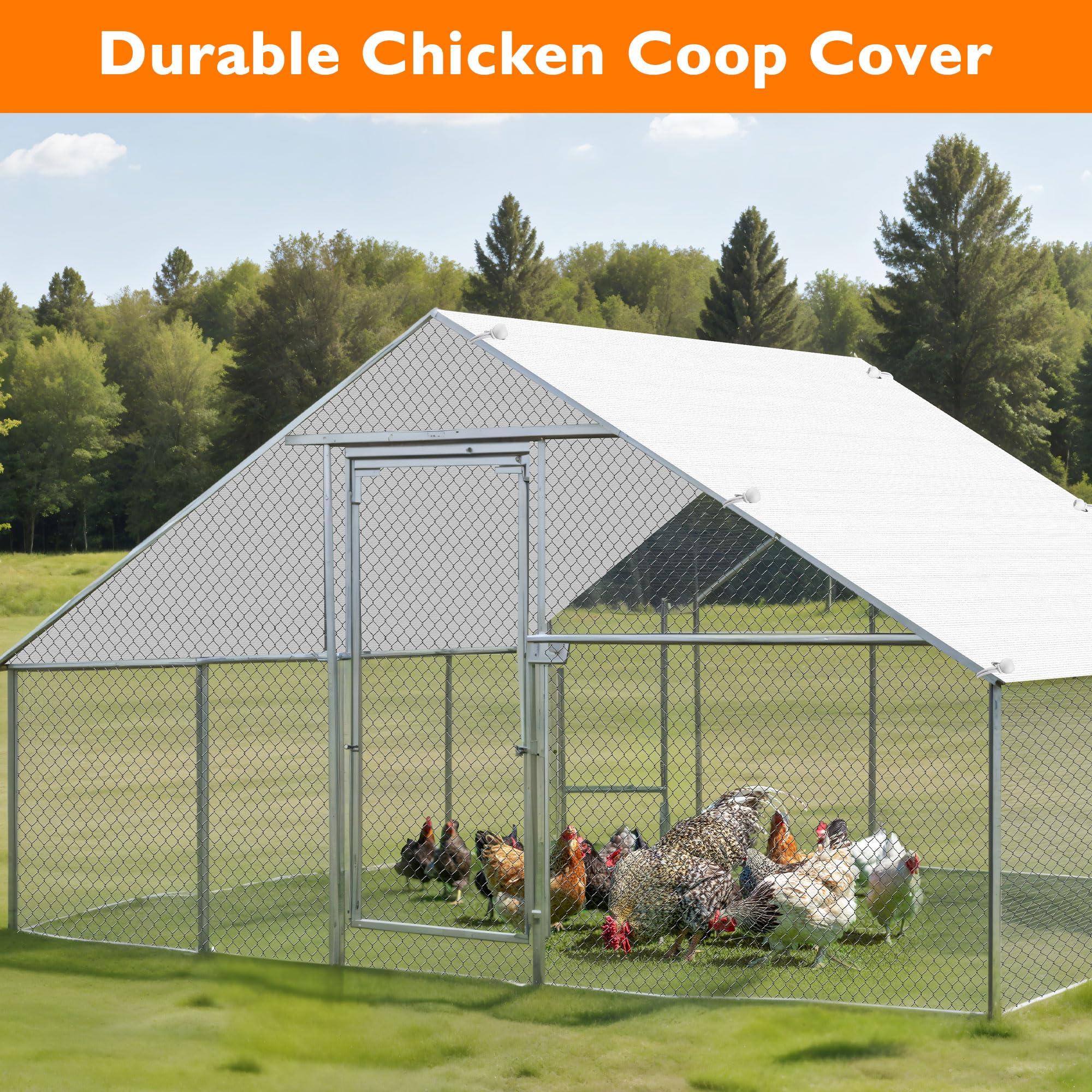 Chicken Coop Cover,11.48 * 6.23 FT Cover for Chicken Run Large Metal Chicken Coop Pen - Image 5