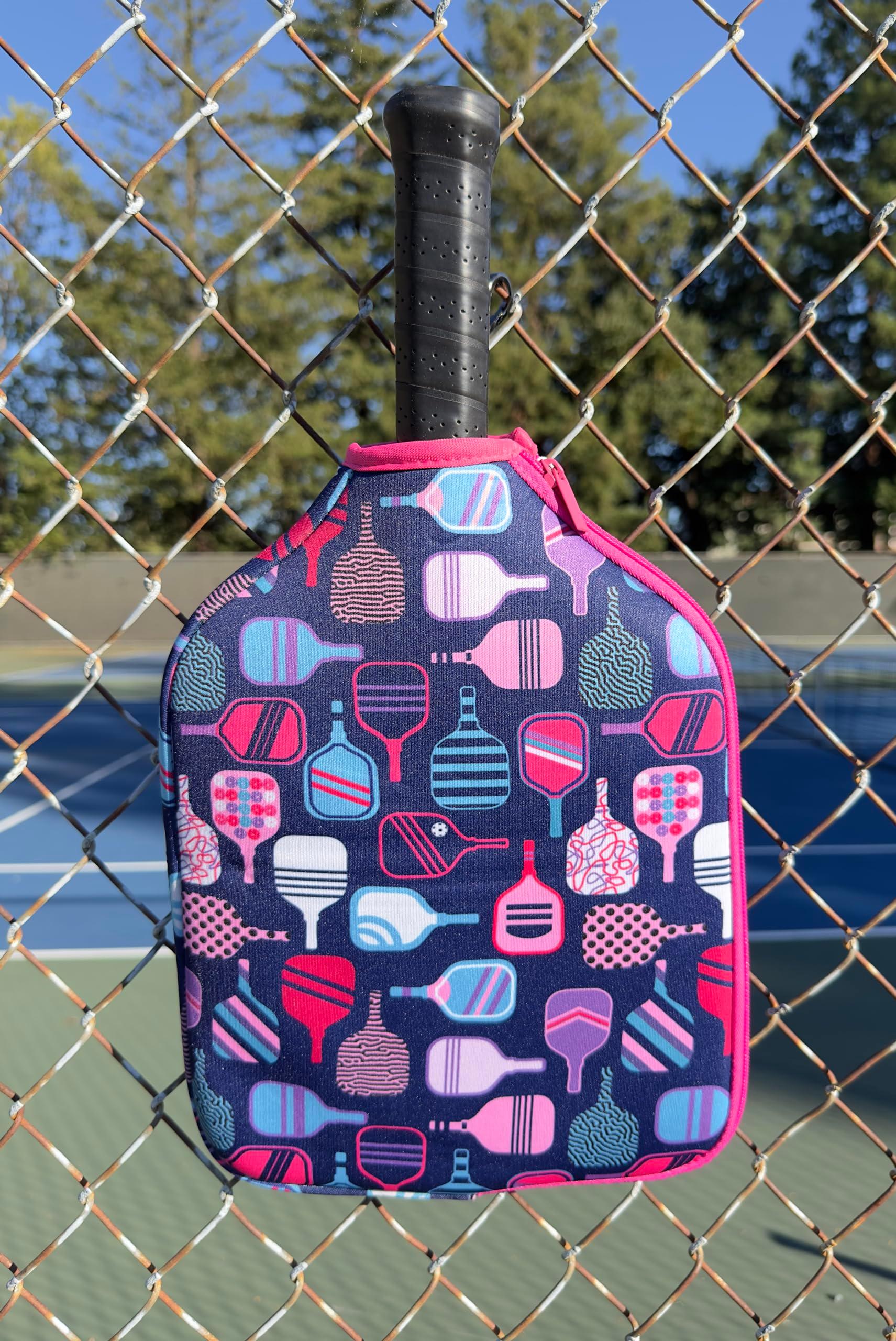 Queen of the Court Pickleball Paddle Cover, Paddle protector, paddle cover with fence hook and pocket, pickleball paddle cover gift - Image 3