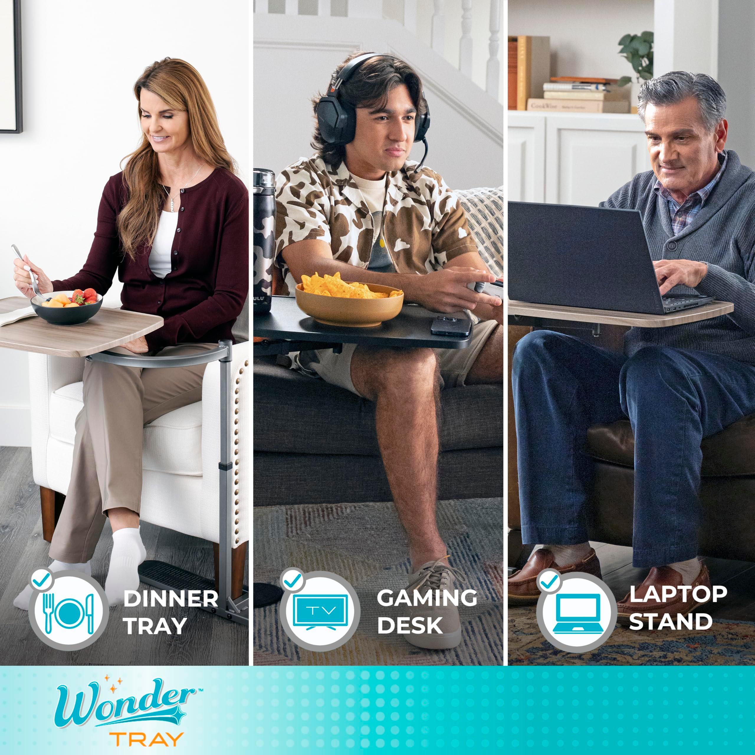 Stander Wonder Tray, Adjustable Swivel Table, Large Laptop Stand, Couch Desk, Side Tables & Gaming Bench, TV-Trays for Eating on Couches, Chairs, Recliners, Ash Gray - Image 4