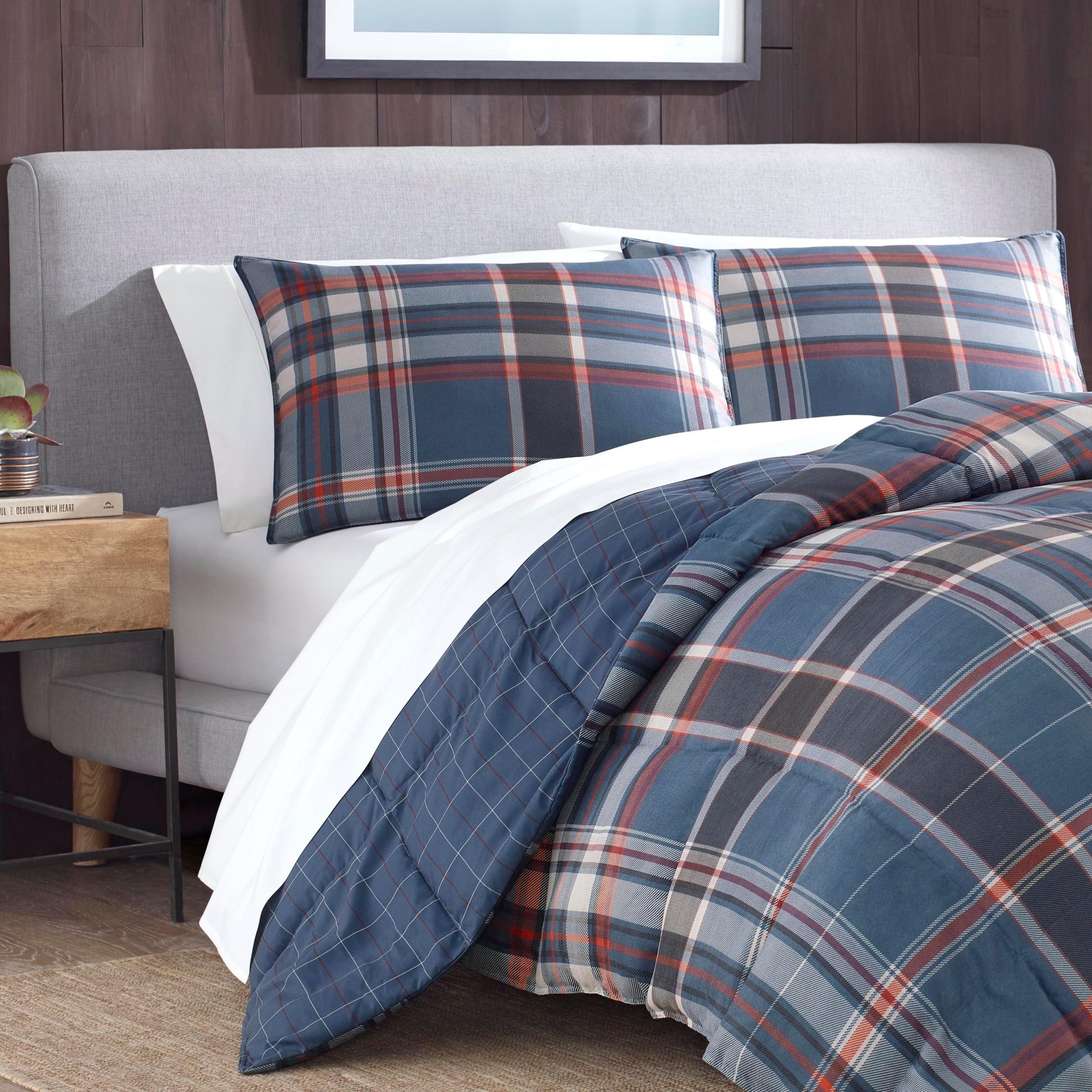 Eddie Bauer - Queen Comforter Set, Reversible Down Alt Bedding with Matching Shams, Home Decor for Colder Months (Shasta Lake Navy, Queen) - Image 4