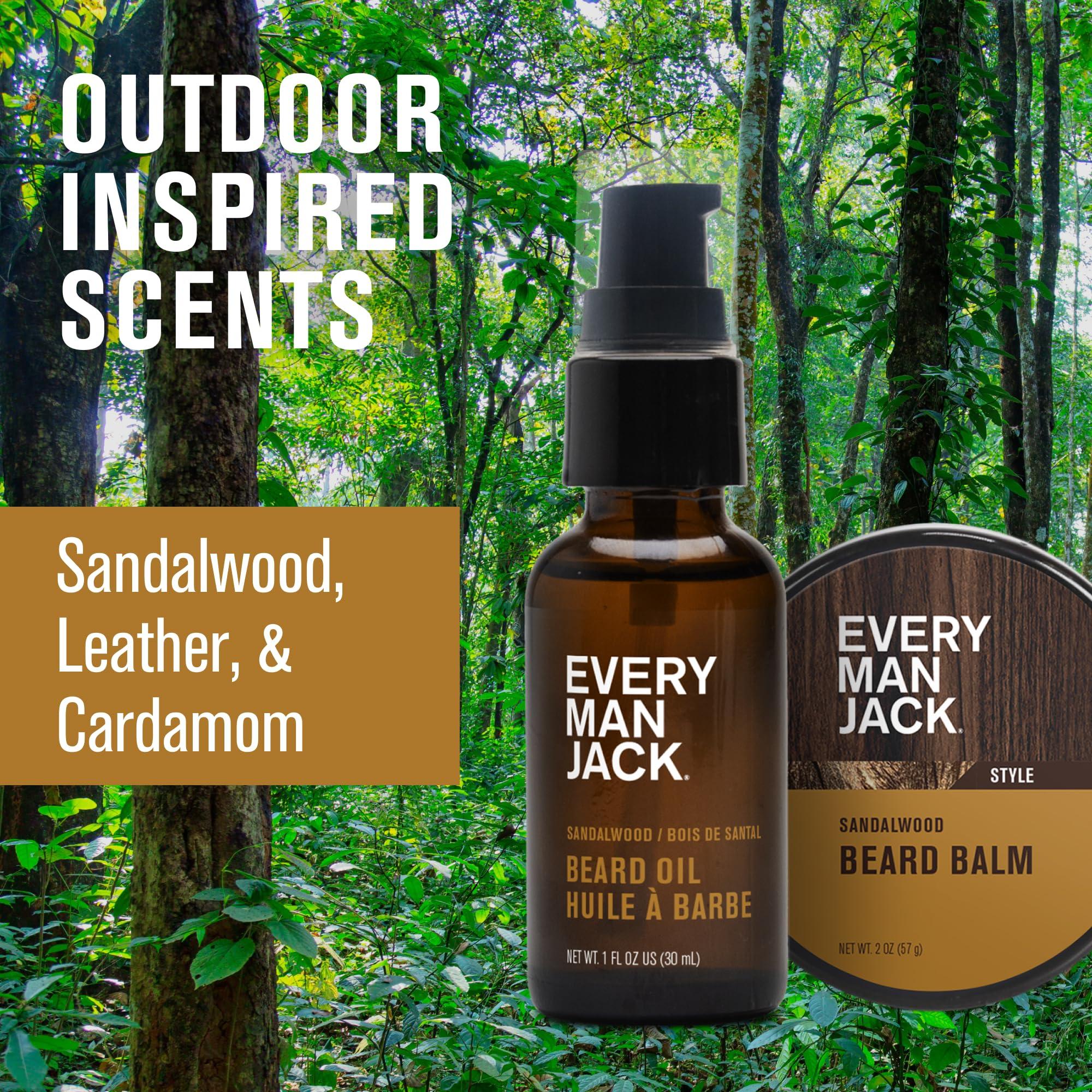 Every Man Jack Beard Grooming Kit for Men - Includes Sandalwood Beard Oil & Beard Balm, Beard Brush, Wooden Dual-sided Comb, Trimming Scissors and Mustache Comb - Image 4