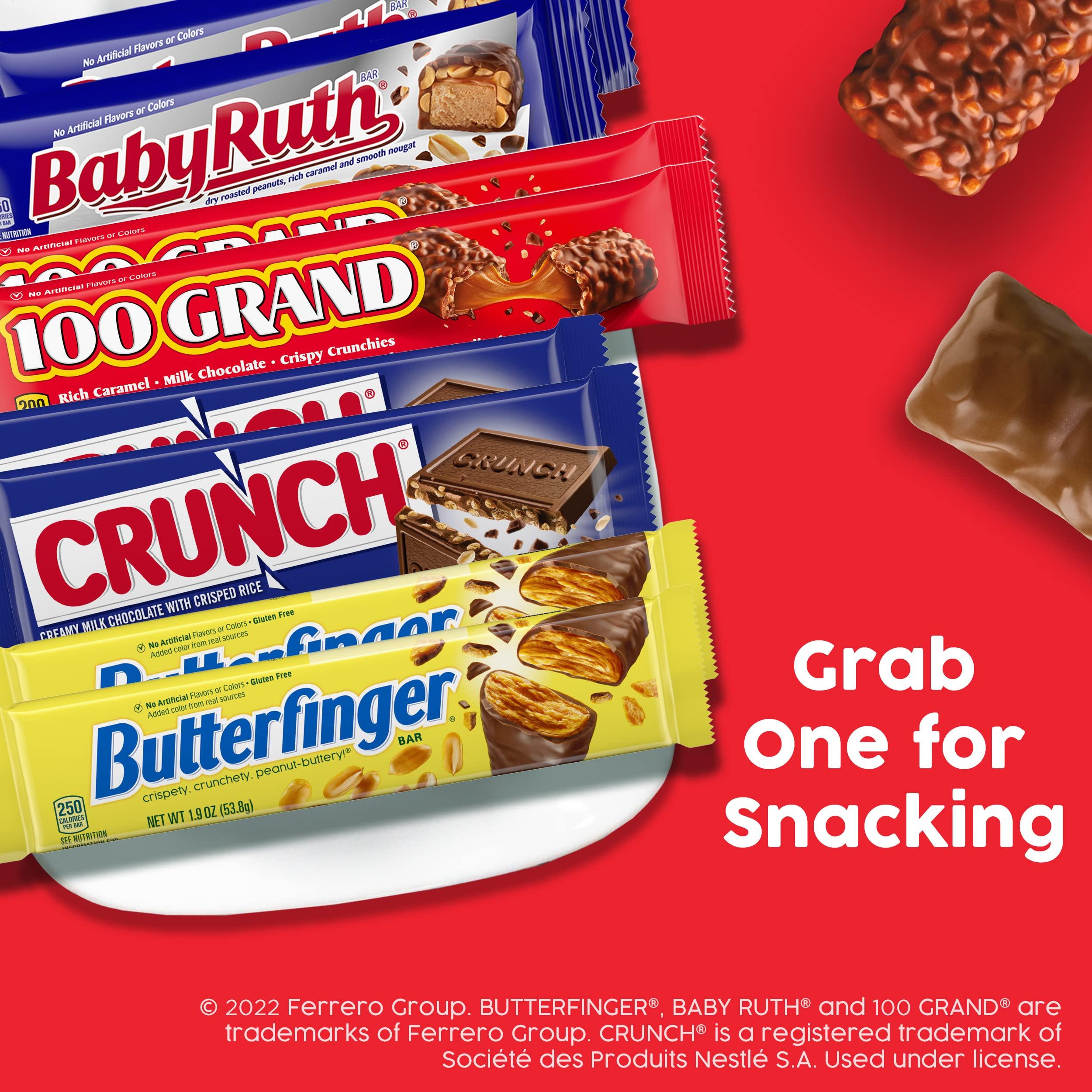 Butterfinger, CRUNCH, Baby Ruth and 100 Grand, Bulk 28 Pack, Assorted Full Size Chocolate Candy Bars, 48 oz - Image 4