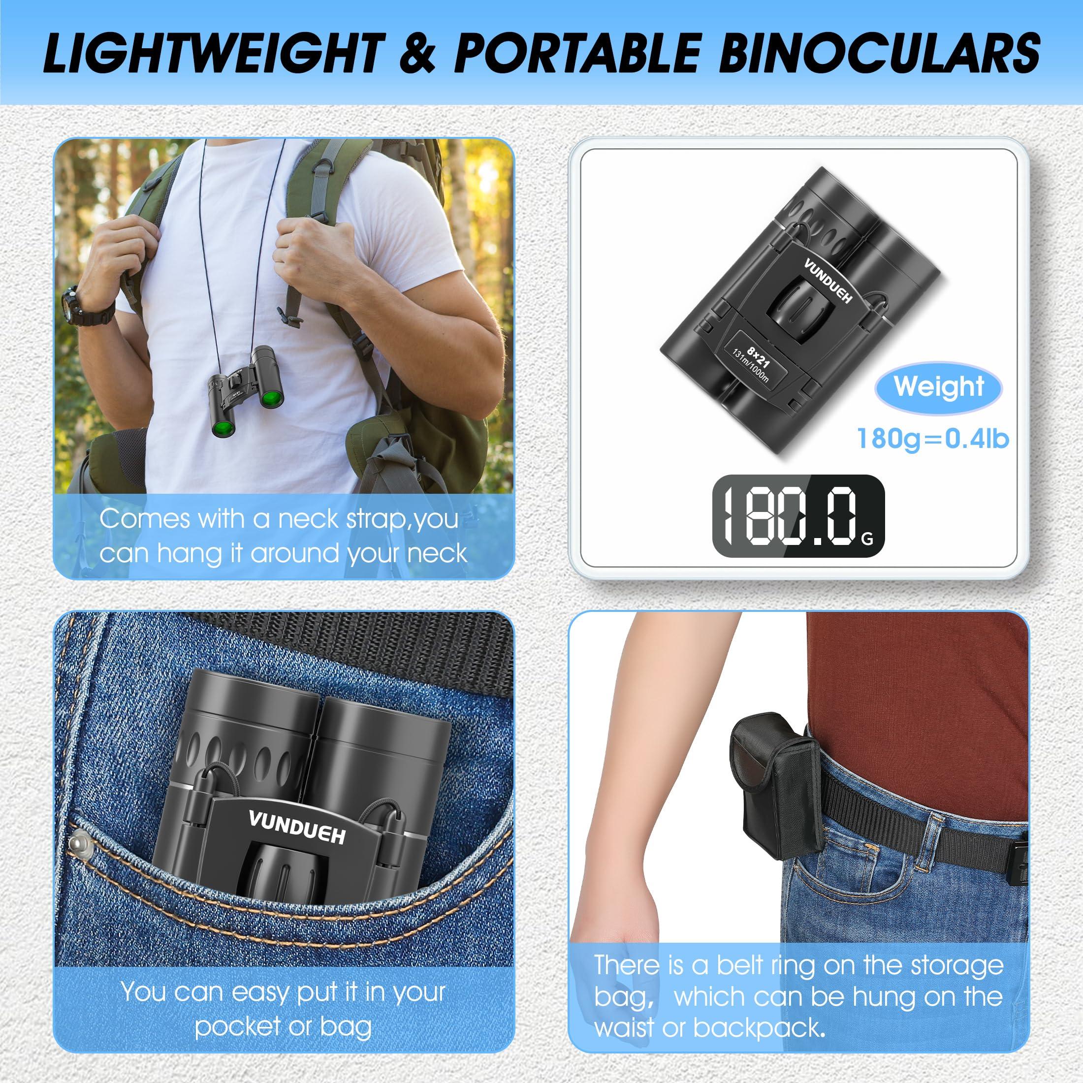Compact HD Binoculars for Adults and Kids, Children Small High Powered Binoculars with Clear Low Light Night Vision, Mini Pocket Lightweight Waterproof for Hunting Bird Watching Travel Concert - Image 6