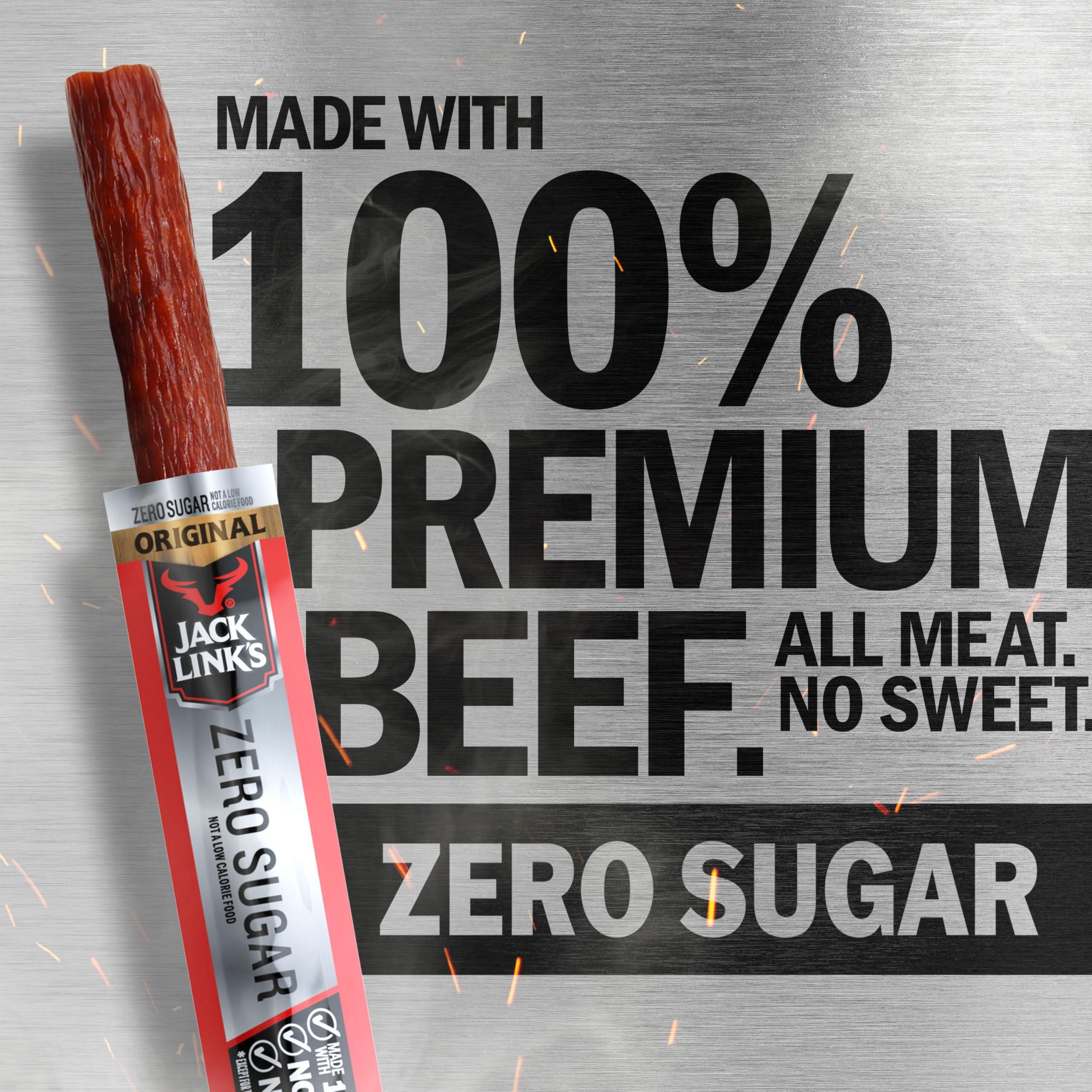 Jack Link's Beef Sticks, Original Zero Sugar - Protein Snack, Meat Stick with 5g of Protein, Meat Snack Sticks Made with 100% Beef, Keto & Paleo Diet Friendly, Individually Wrapped - 0.92 Oz. (20 Count) - Image 3