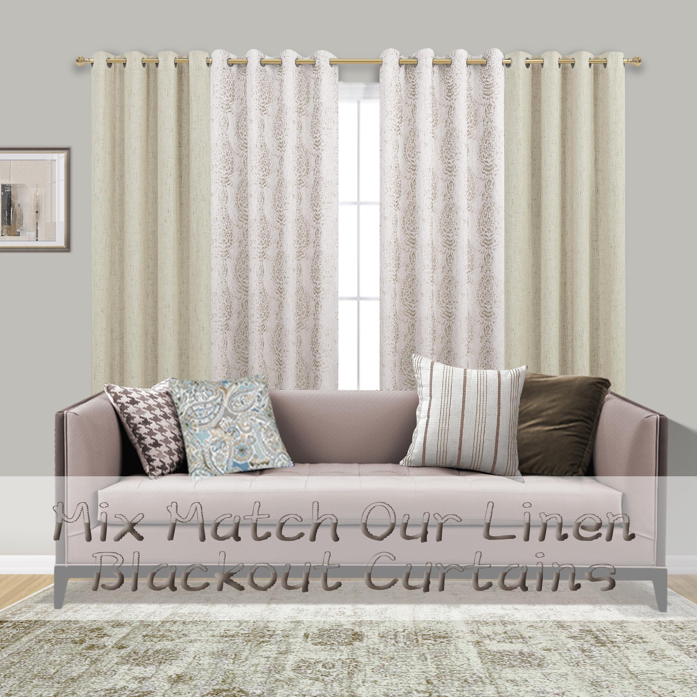 Taupe Geometric Curtains 84 Inches Long for Living Room 2 Panels 50% Blackout Window Design Moroccan Damask Patterned Neutral Contemporary Curtains for Dining Room Bedroom,Grey Tan Beige/Light Brown - Image 2