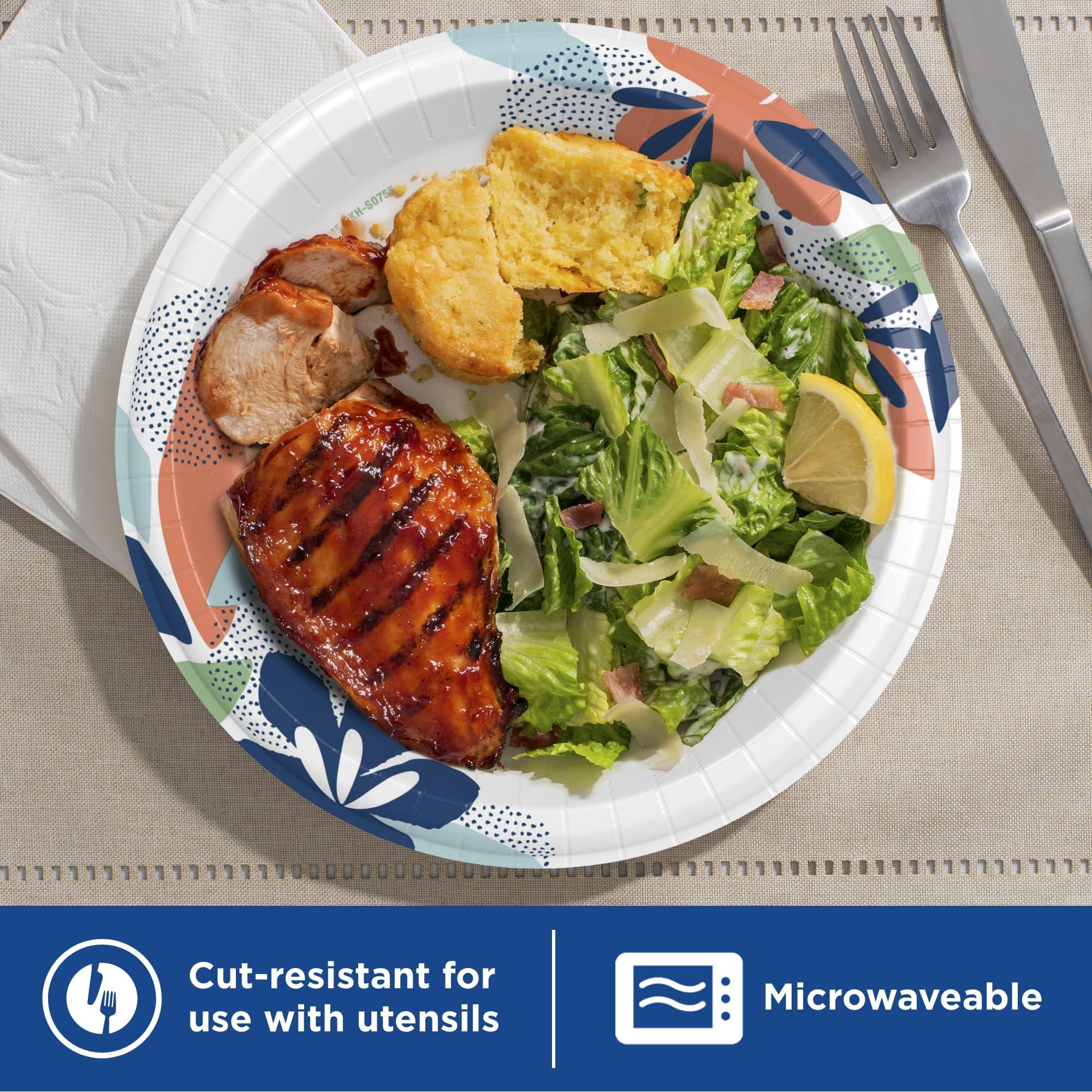 Dixie Large Paper Plates, 10 Inch, 204 Count, 2X Stronger*, Microwave-Safe, Soak-Proof, Cut Resistant, Disposable Plates For Everyday Breakfast, Lunch, & Dinner Meals - Image 5
