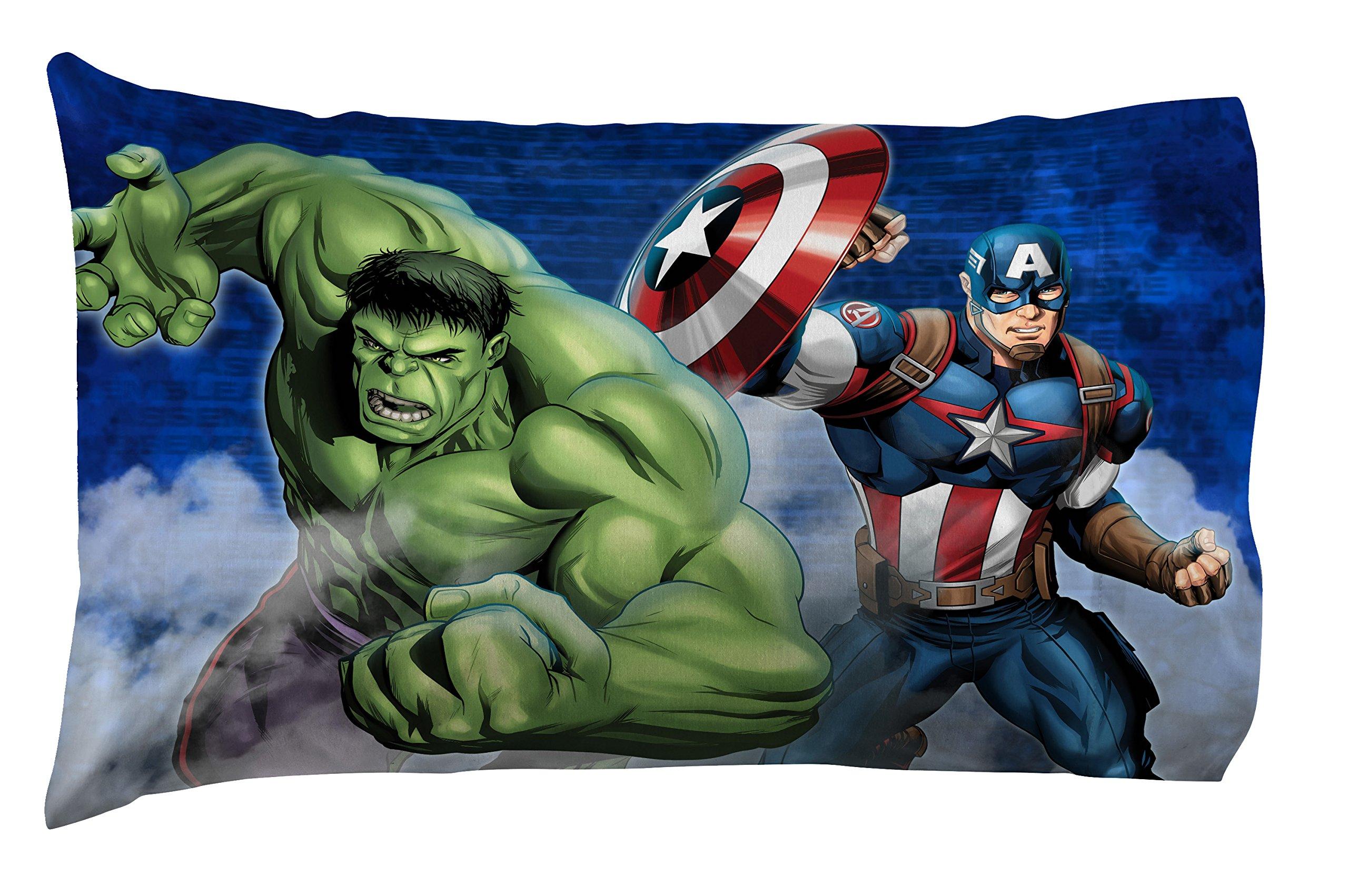 Marvel Avengers Blue Circle 5 Piece Full Bed Set - Includes Reversible Comforter & Sheet Set - Bedding Features Captain America & Iron Man - Fade Resistant Microfiber (Official Marvel Product) - Image 6