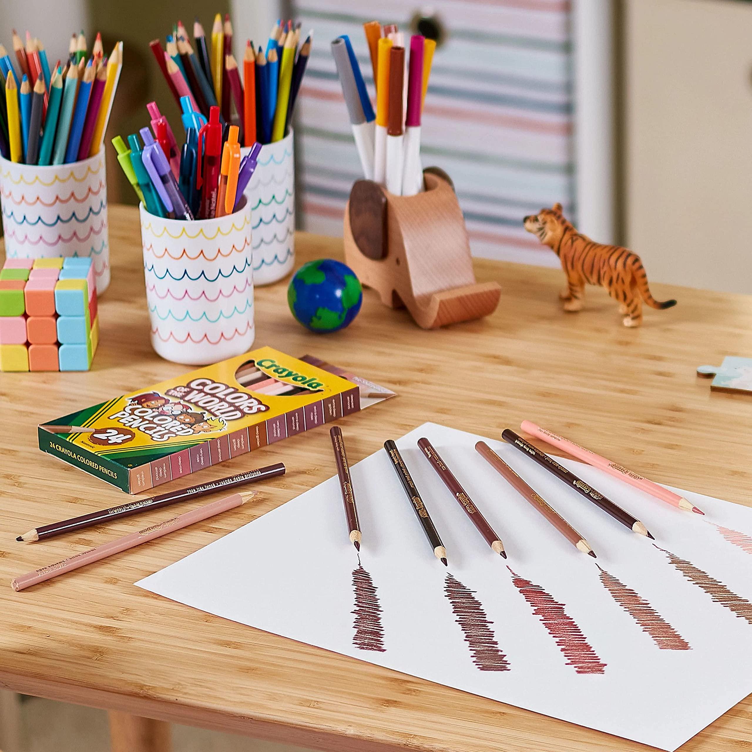 Crayola Colors of the World Colored Pencil Set (24ct), Skin Tone Colored Pencils for Kids, Coloring Book Pencils, Gifts for Kids - Image 2