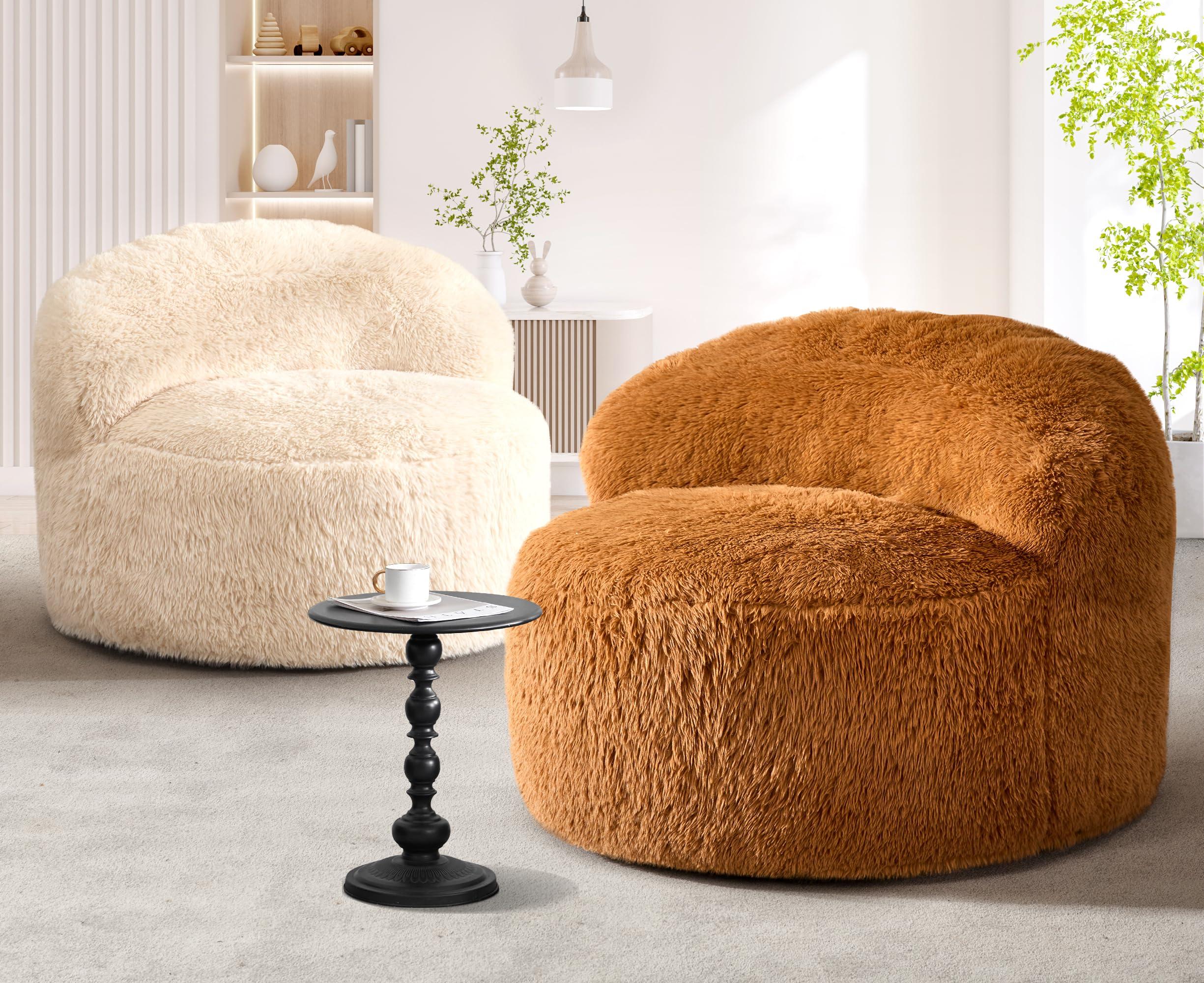 Hobestluk Bean Bag Chair Giant Bean Bag Chairs for Adults Big Adult Bean Bag Chair with Foam Filler Large Beanbags with Stuffed Back Lazy Sofa, White-Oversize - Image 7
