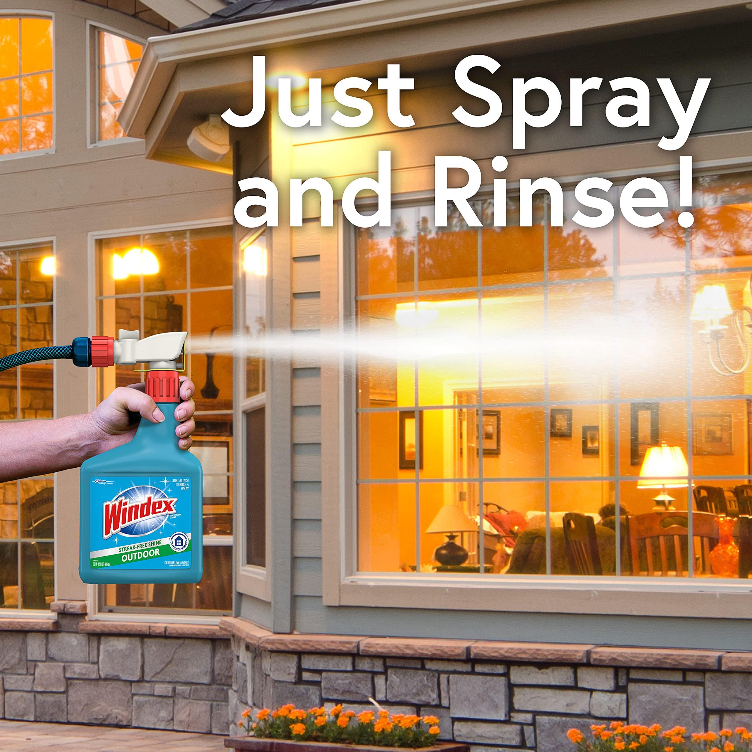 Windex Outdoor Window and Glass Cleaner for Hose Ammonia Free, Concentrated Formula for Deep Outdoor Clean, Patio Cleaner, Compatible With All Hoses, 32 Fl Oz (Pack of 2) - Image 4