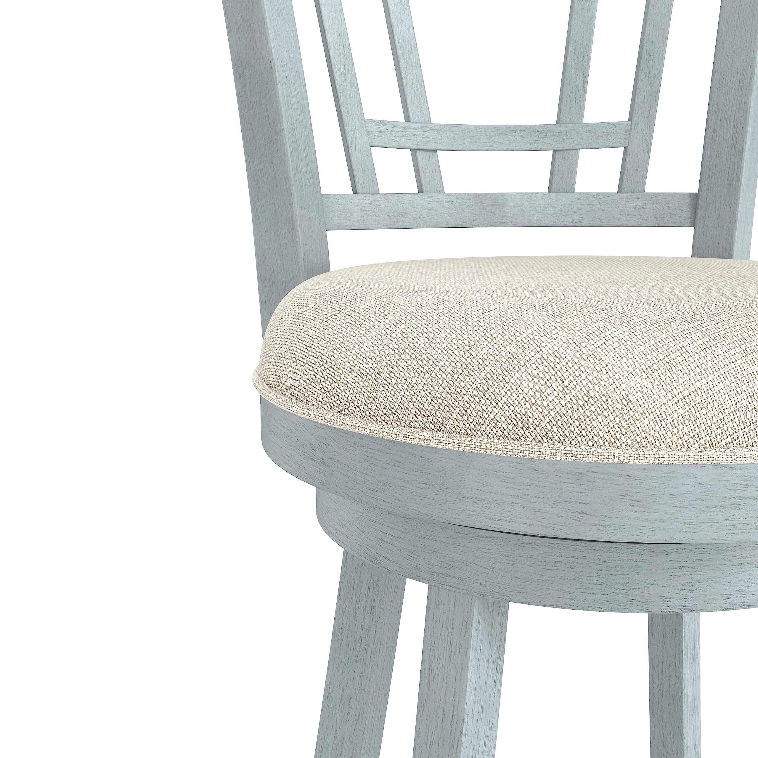 Hillsdale Fairfox 30.5" Wood Swivel Bar Height Stool, Blue Wire Brush - Image 6
