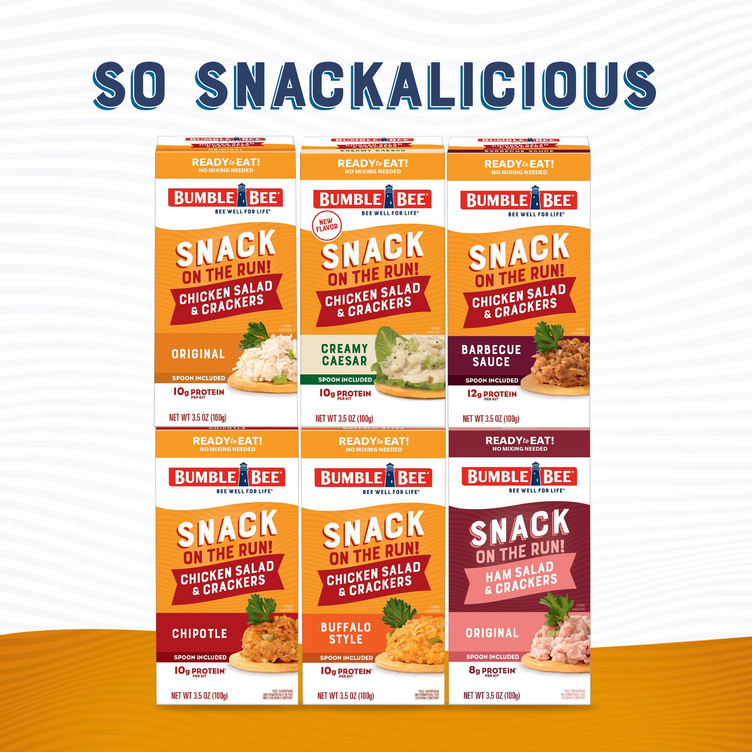 Bumble Bee Snack on the Run Chicken Salad with Crackers Kit, 3.5 oz (Pack of 12) - Ready to Eat, Spoon Included - Shelf Stable & Convenient Protein Snack - Image 9