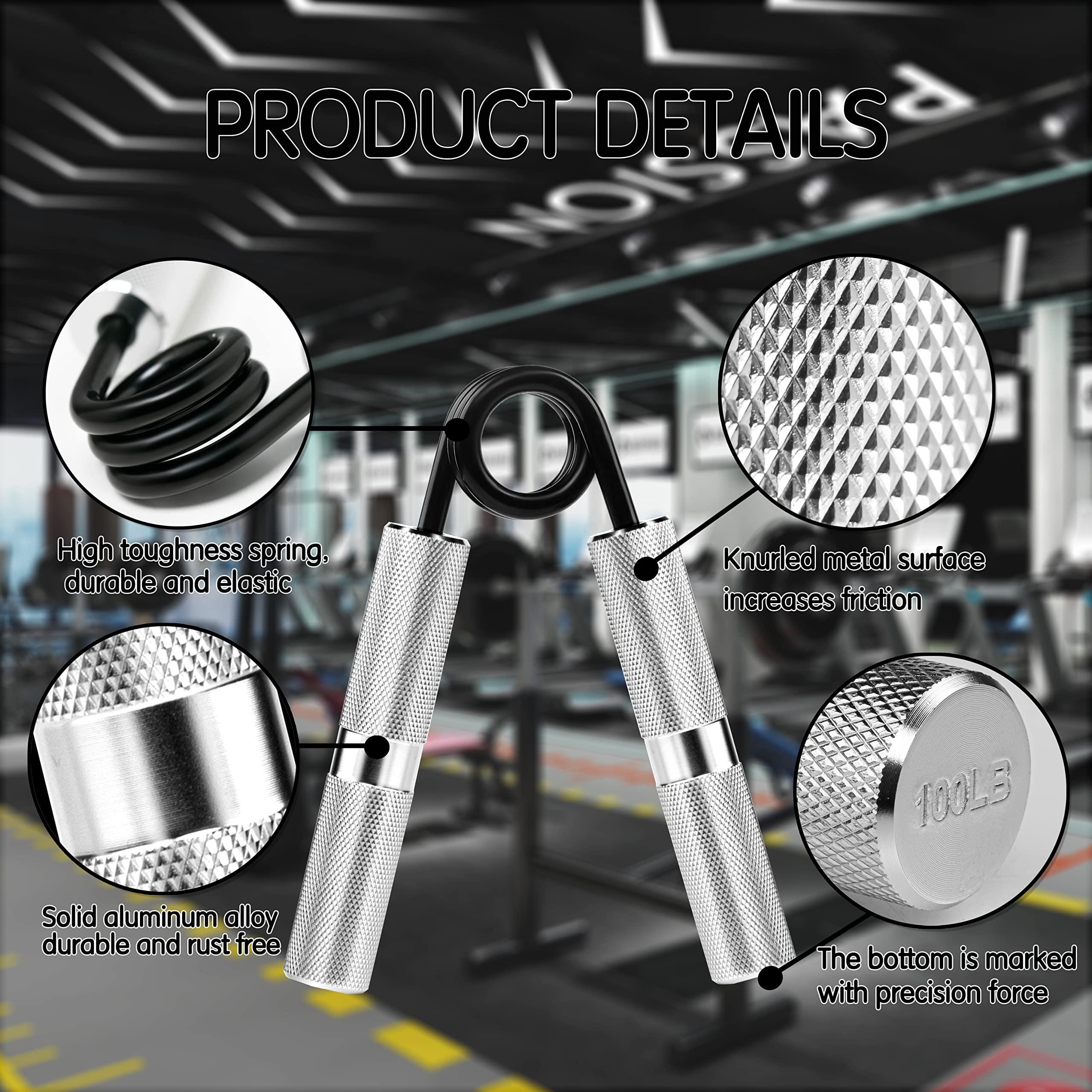 Xzyppci Hand Grip Strengthener Set,Heavy Grip Strengthener,Hand Grip Finger Strengthener Metal Wrist & Forearm Hand Exerciser kit - Image 3