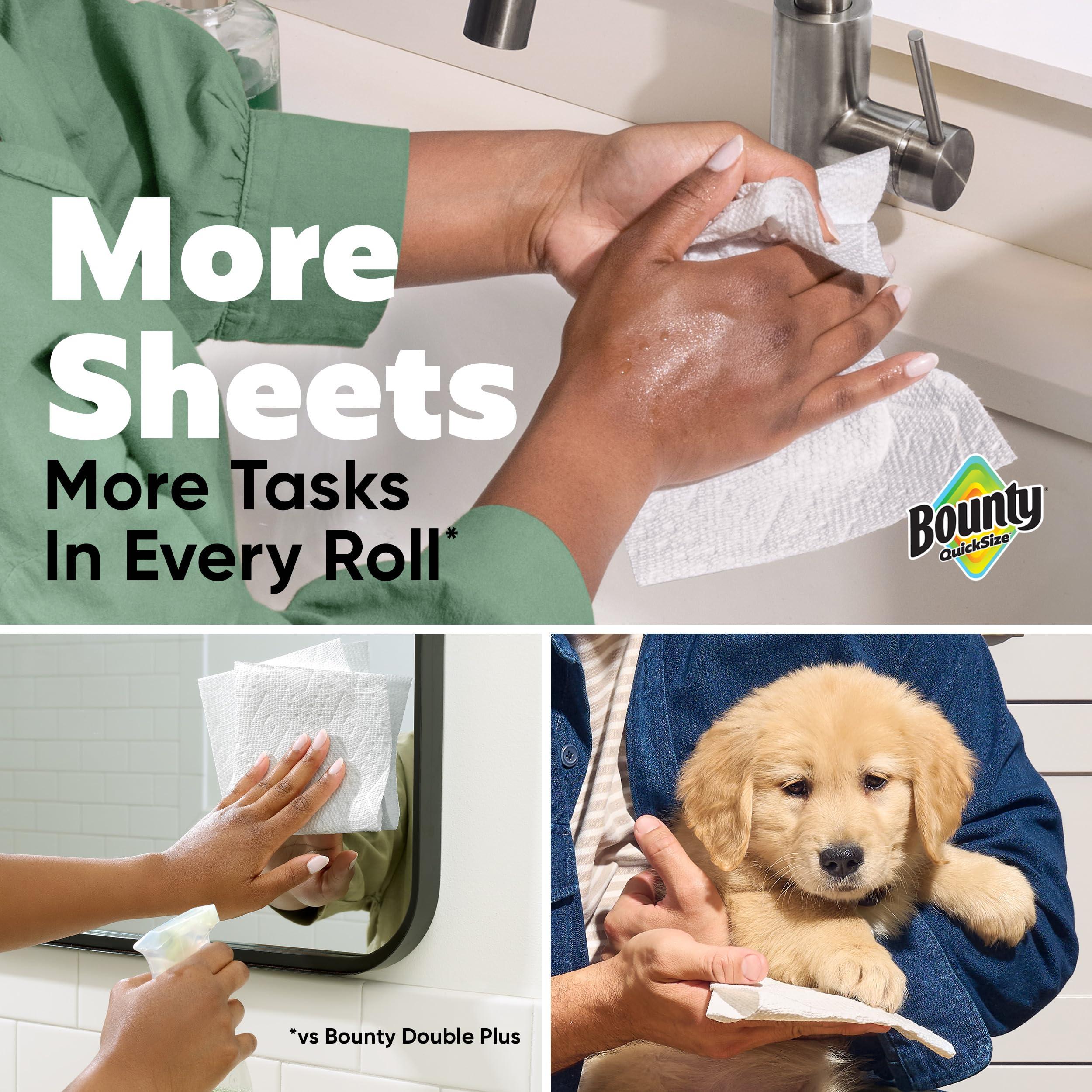Bounty Quick Size Paper Towels, White, 8 Family Rolls = 20 Regular Rolls (Packaging May Vary) - Image 4