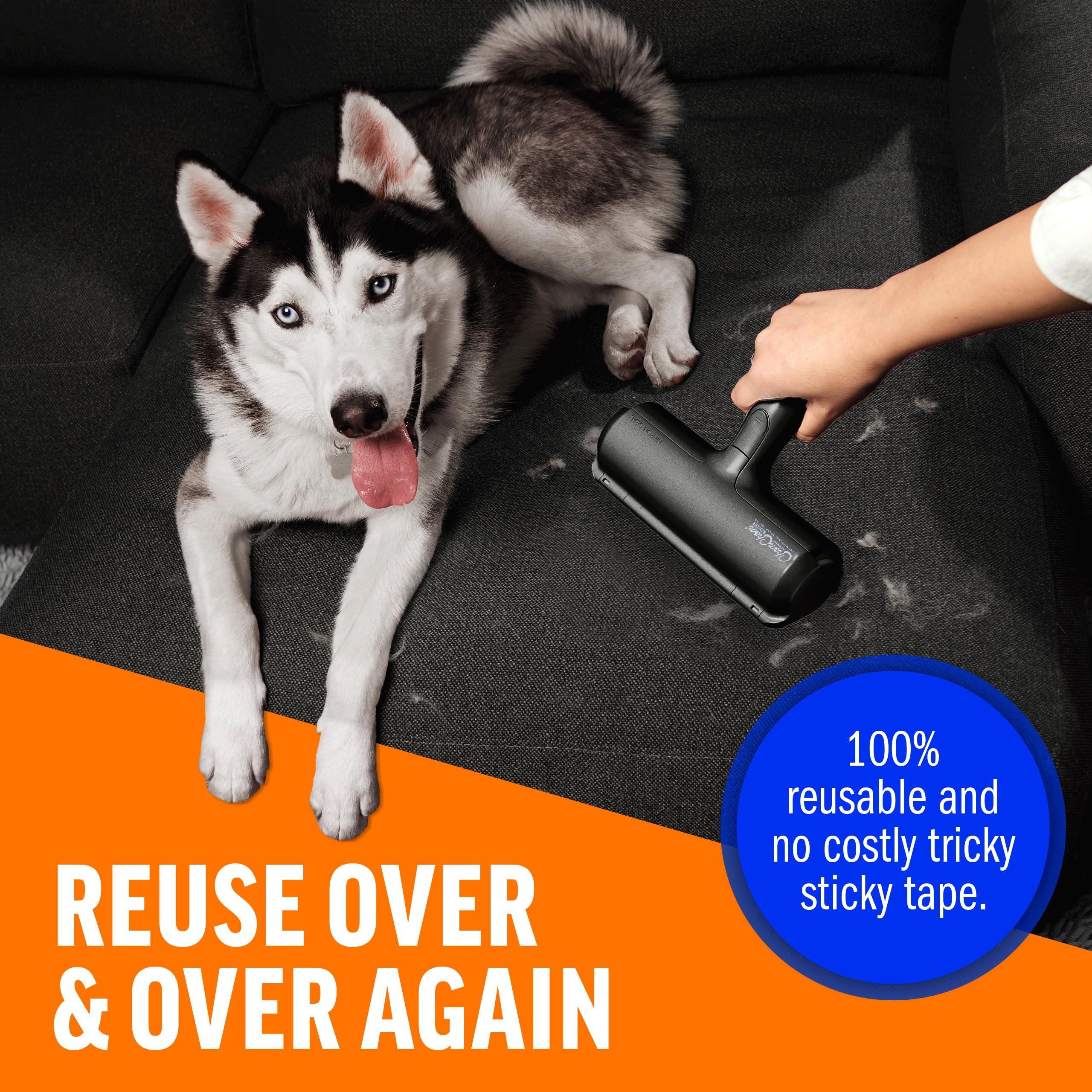 Chom Chom Roller Pet Hair Remover and Reusable Lint Roller - Black ChomChom Cat and Dog Hair Remover for Furniture, Couch, Carpet, Clothing and Bedding - Portable, Multi-Surface Fur Removal Tool - Image 5