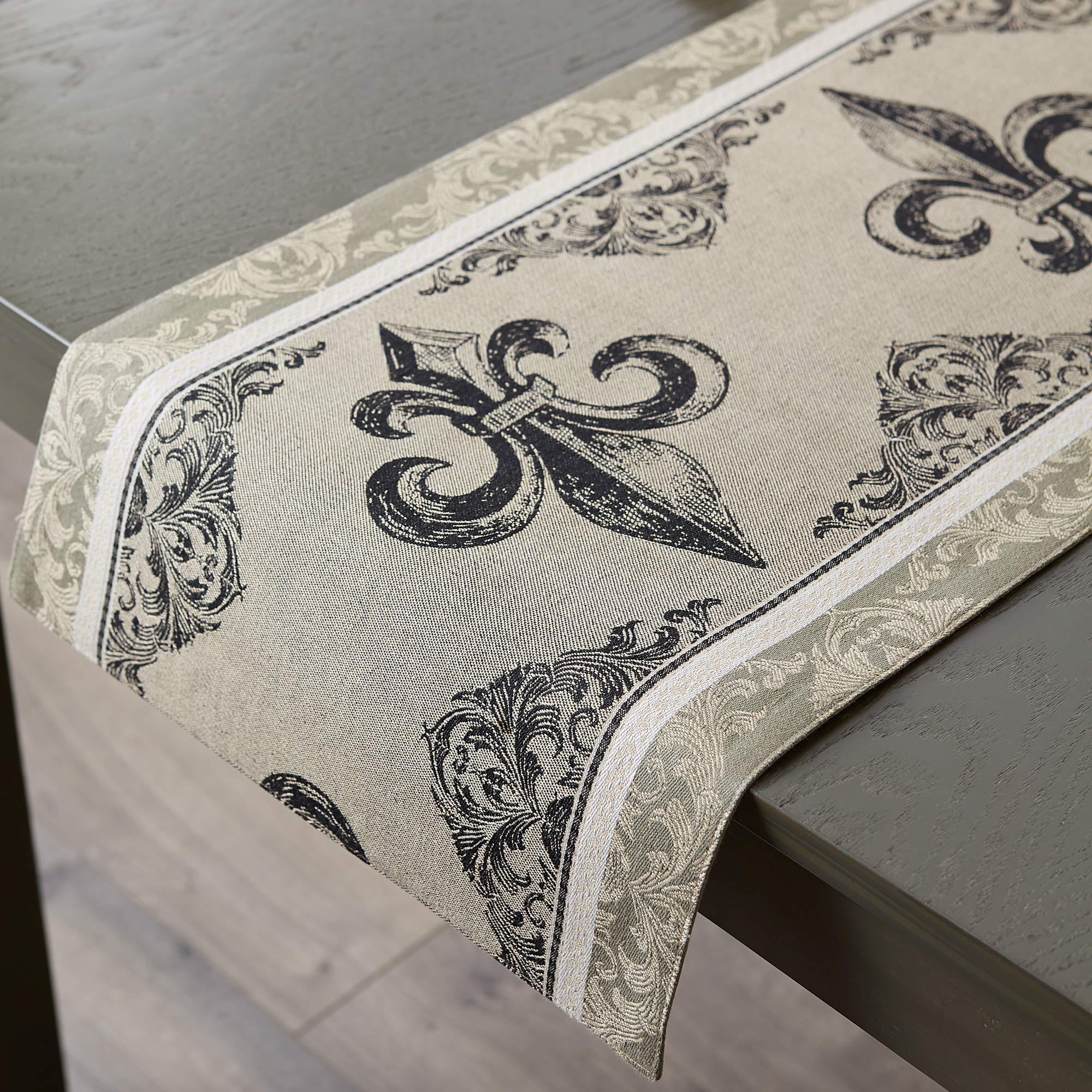 DII French Style Tabletop Kitchen Collection, Reversible Table Runner, 14x72, Fleur de Lis Stripe - Image 5