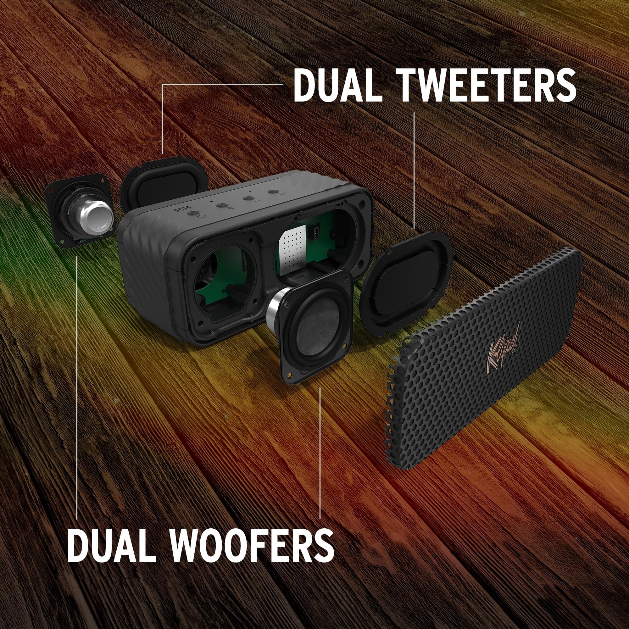 The Klipsch Nashville Portable Bluetooth Speaker with a 2.25" full range drivers for 360 degree audio, IP67 dust and waterproof rating, 24 hours of playtime for a premium live concert experience - Image 5