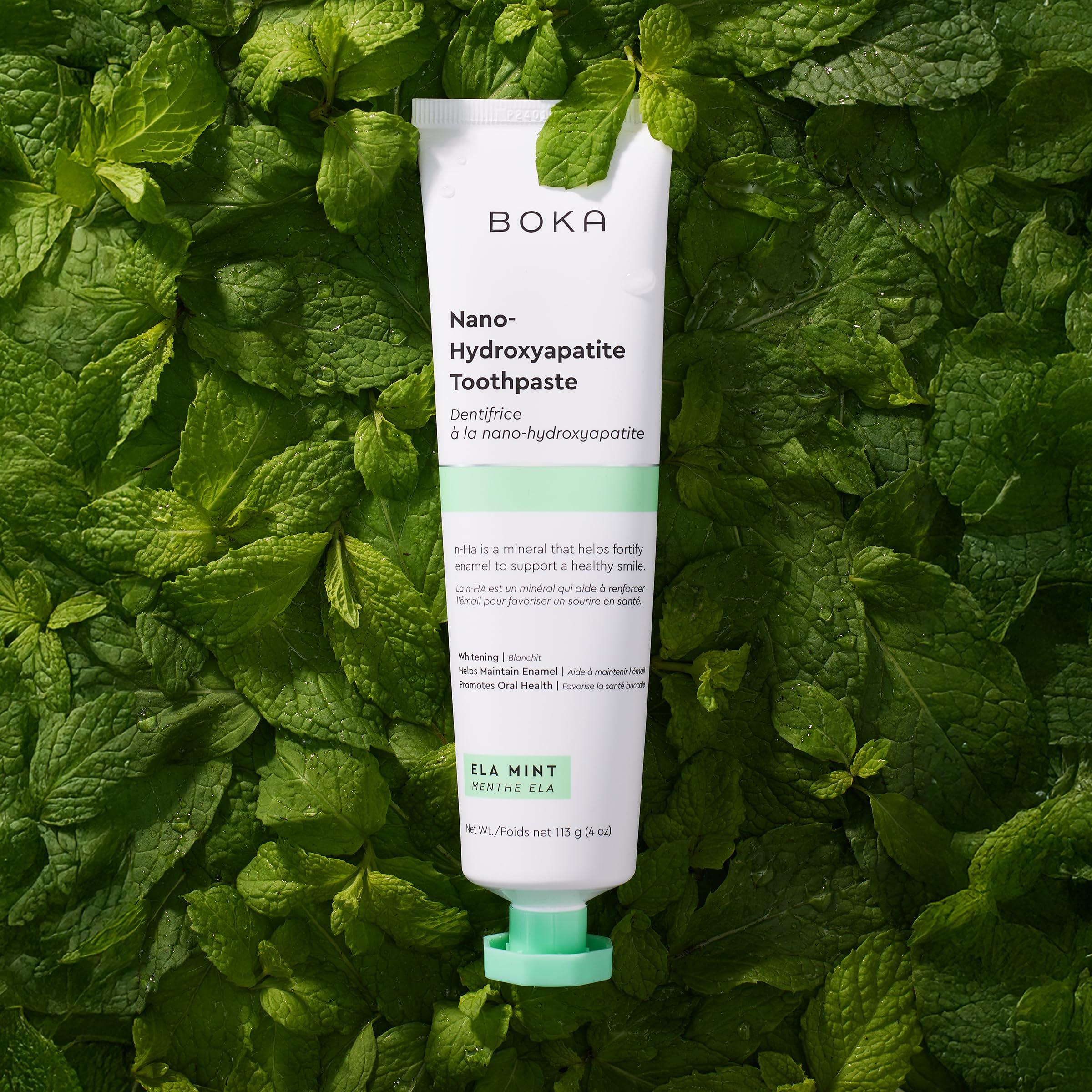 Boka Fluoride Free Toothpaste Nano Hydroxyapatite, Helps Remineralize, Appropriate for Sensitive Teeth, Whitening - for Adult, Kids Oral Care - Ela Mint Flavor, 4 Fl Oz 1Pk US Manufactured - Image 3