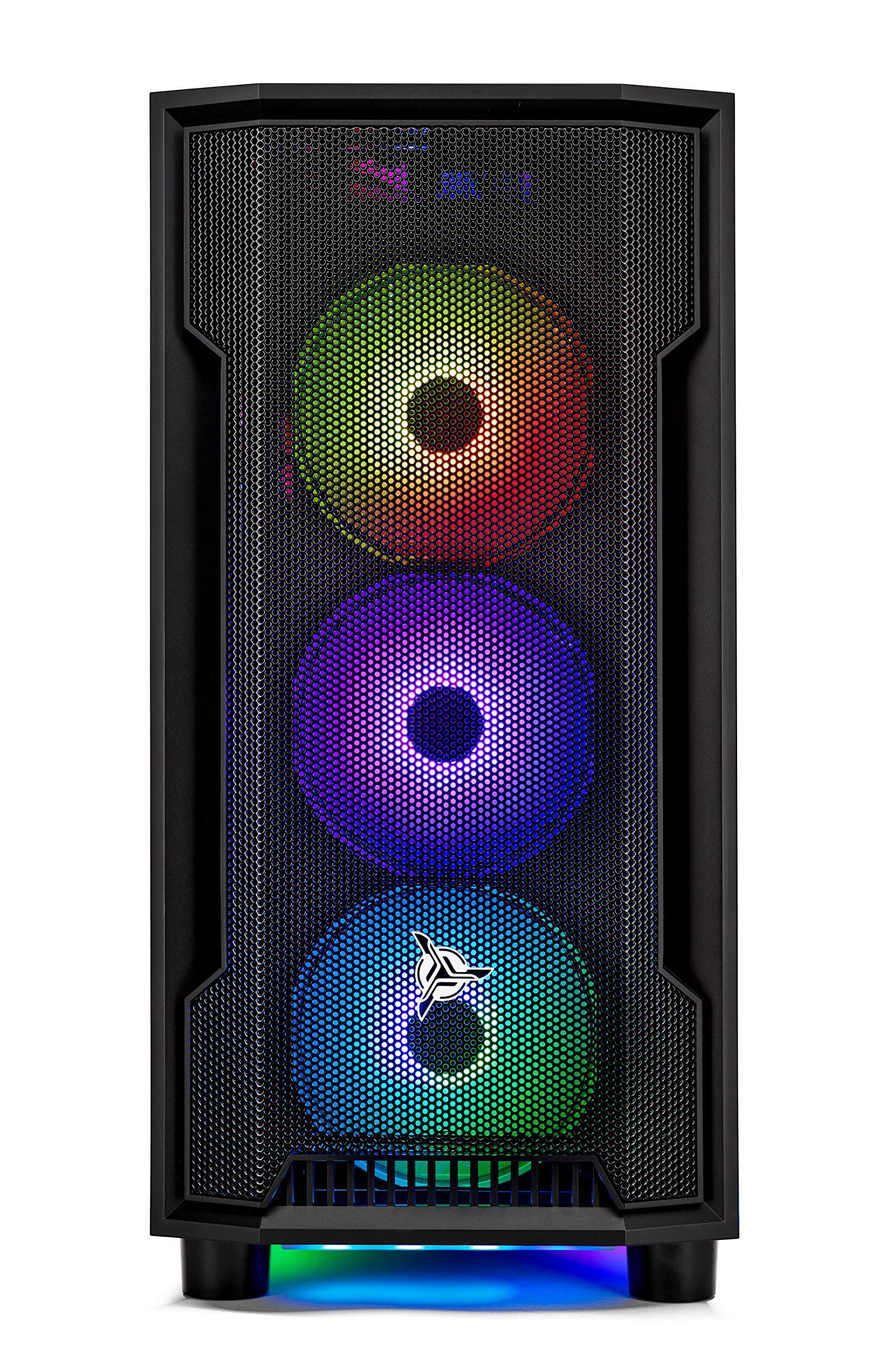 Skytech Gaming Shadow Gaming PC Desktop – AMD Ryzen 7 5700X 3.4 GHz, NVIDIA RTX 4060, 1TB NVME SSD, 16GB DDR4 RAM 3200, 600W Gold PSU, 11AC Wi-Fi, Windows 11 Home 64-bit,Black - Image 8