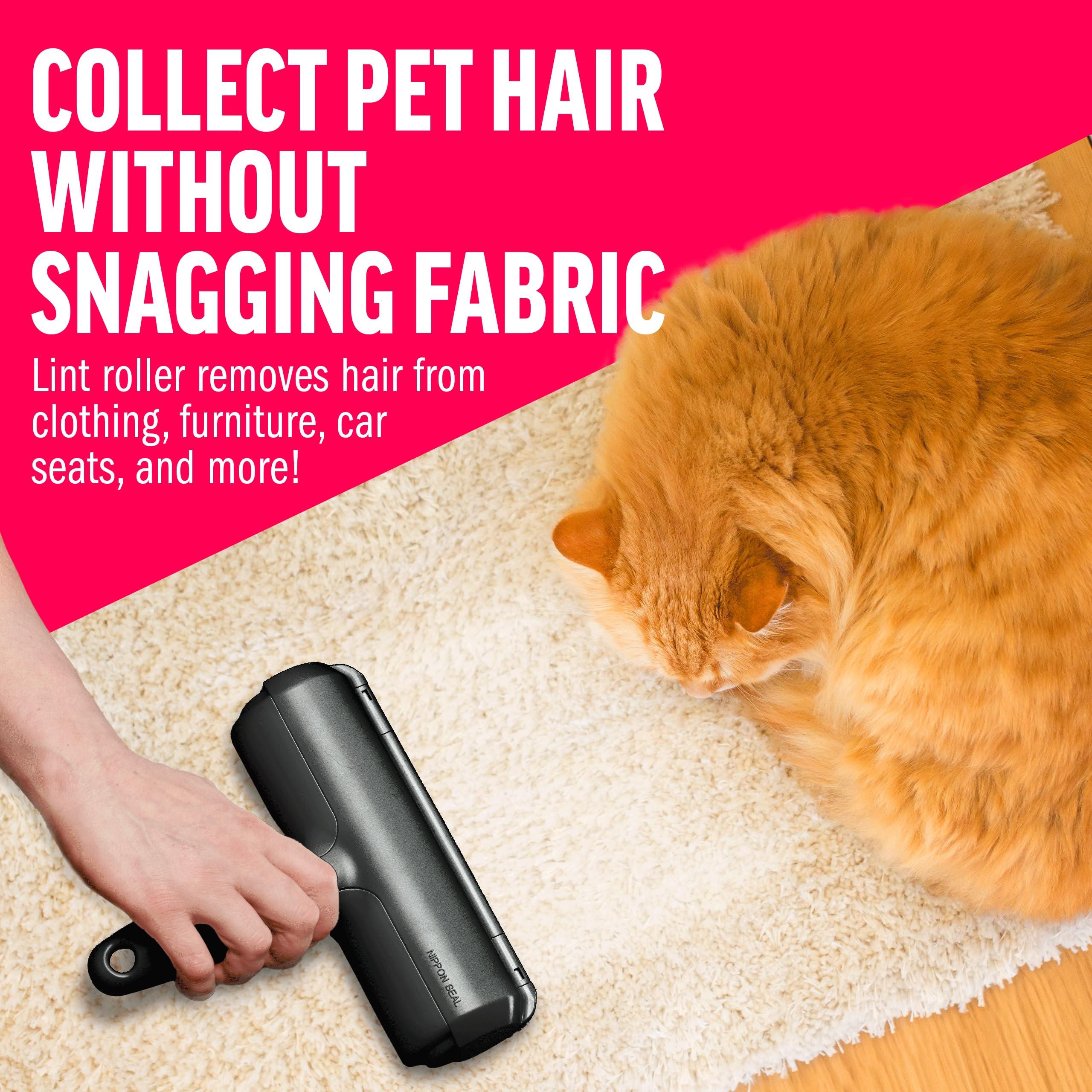 Chom Chom Roller Pet Hair Remover and Reusable Lint Roller - Black ChomChom Cat and Dog Hair Remover for Furniture, Couch, Carpet, Clothing and Bedding - Portable, Multi-Surface Fur Removal Tool - Image 6