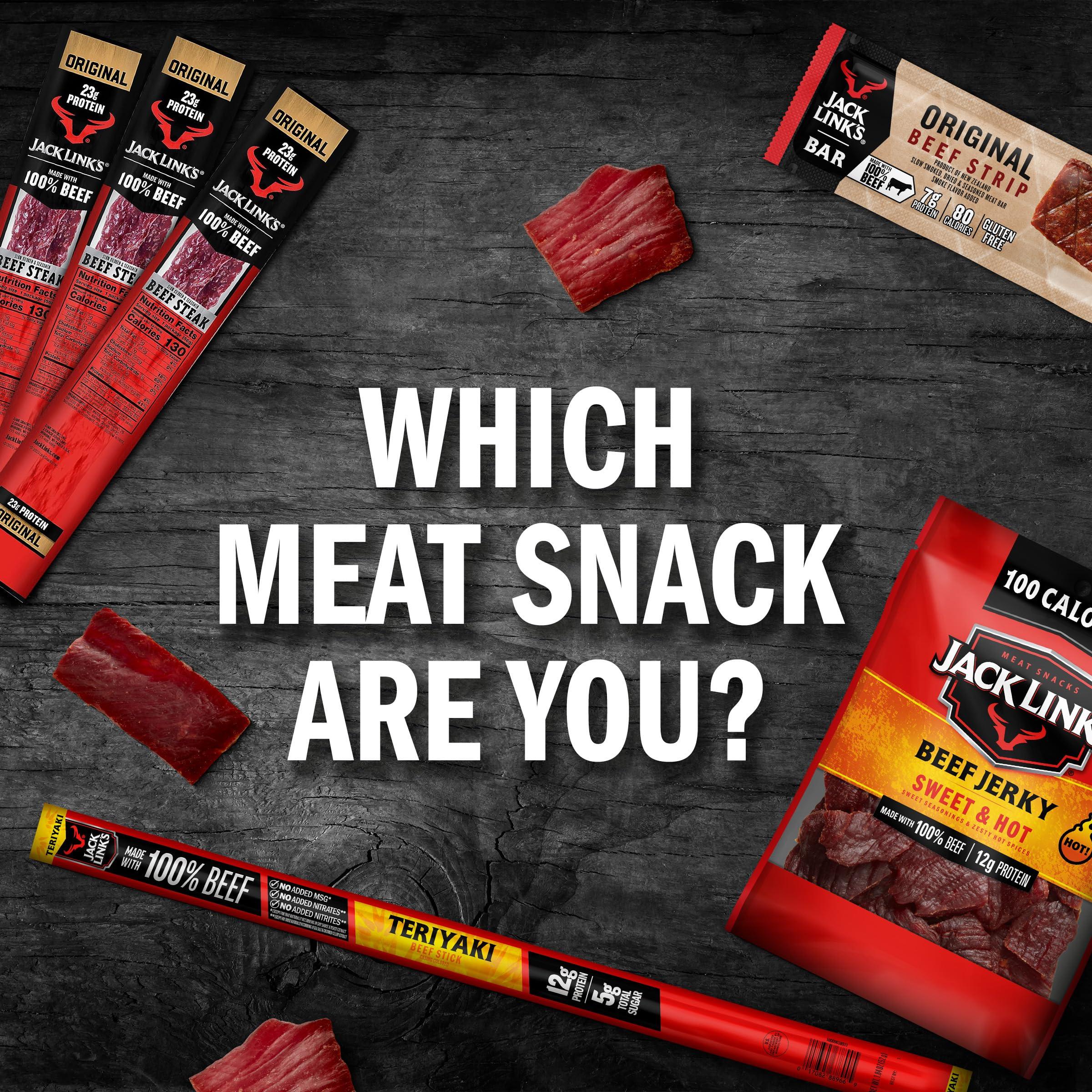 Jack Link's Beef Jerky, Original, Multipack Bags - Flavorful Meat Snacks for Lunches, Ready to Eat Protein Snacks, Individual Packs - 7g of Protein, Made with 100% Beef - 0.625 oz (Pack of 20) - Image 7