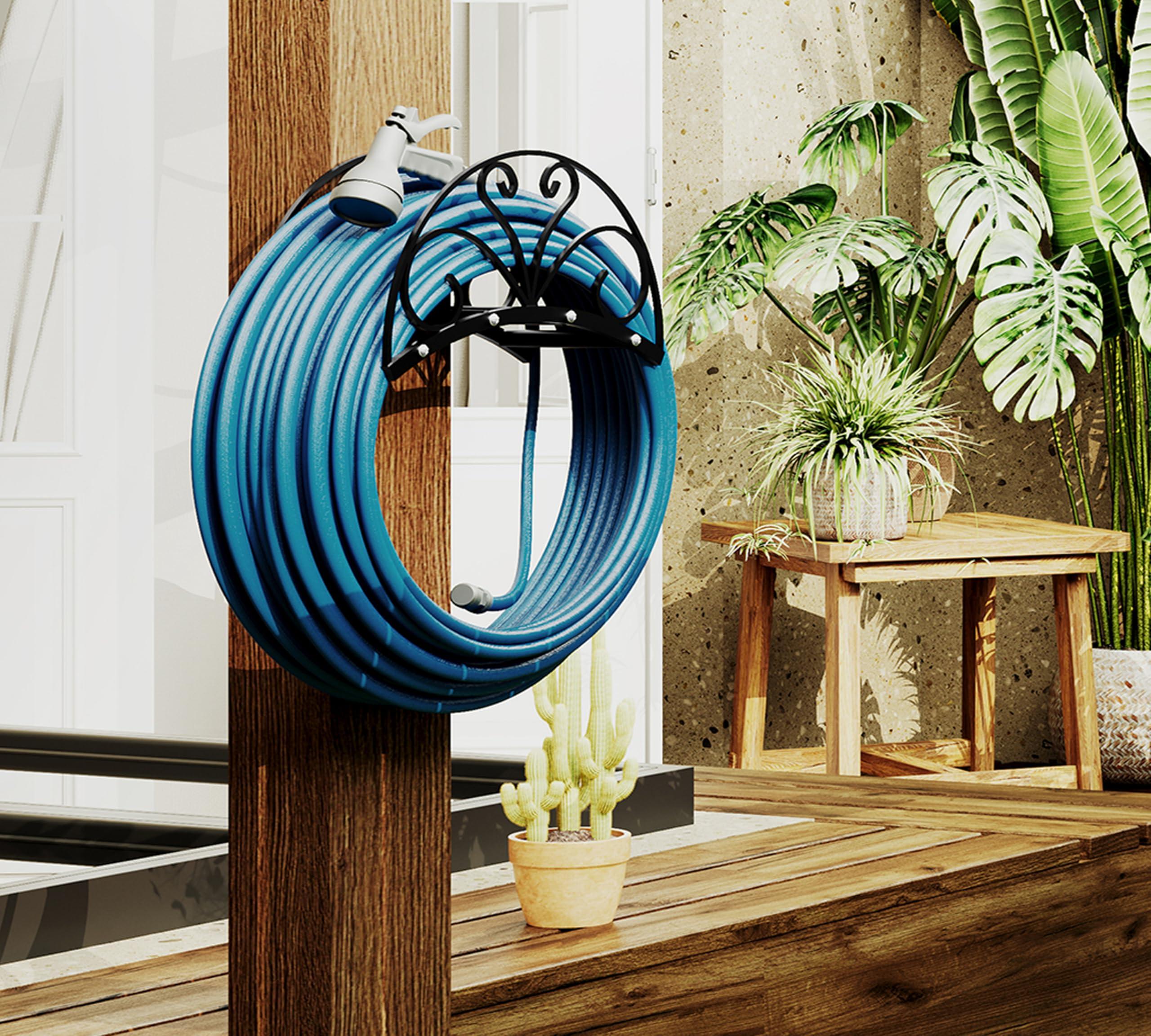 Fire Beauty Hose Holder,Water Hose Holder,Solid Metal Hose Hanger,Wall Mount Decorative Garden Hose Storage,Hose Reel Hose Organizer for Outside Yard - Image 9