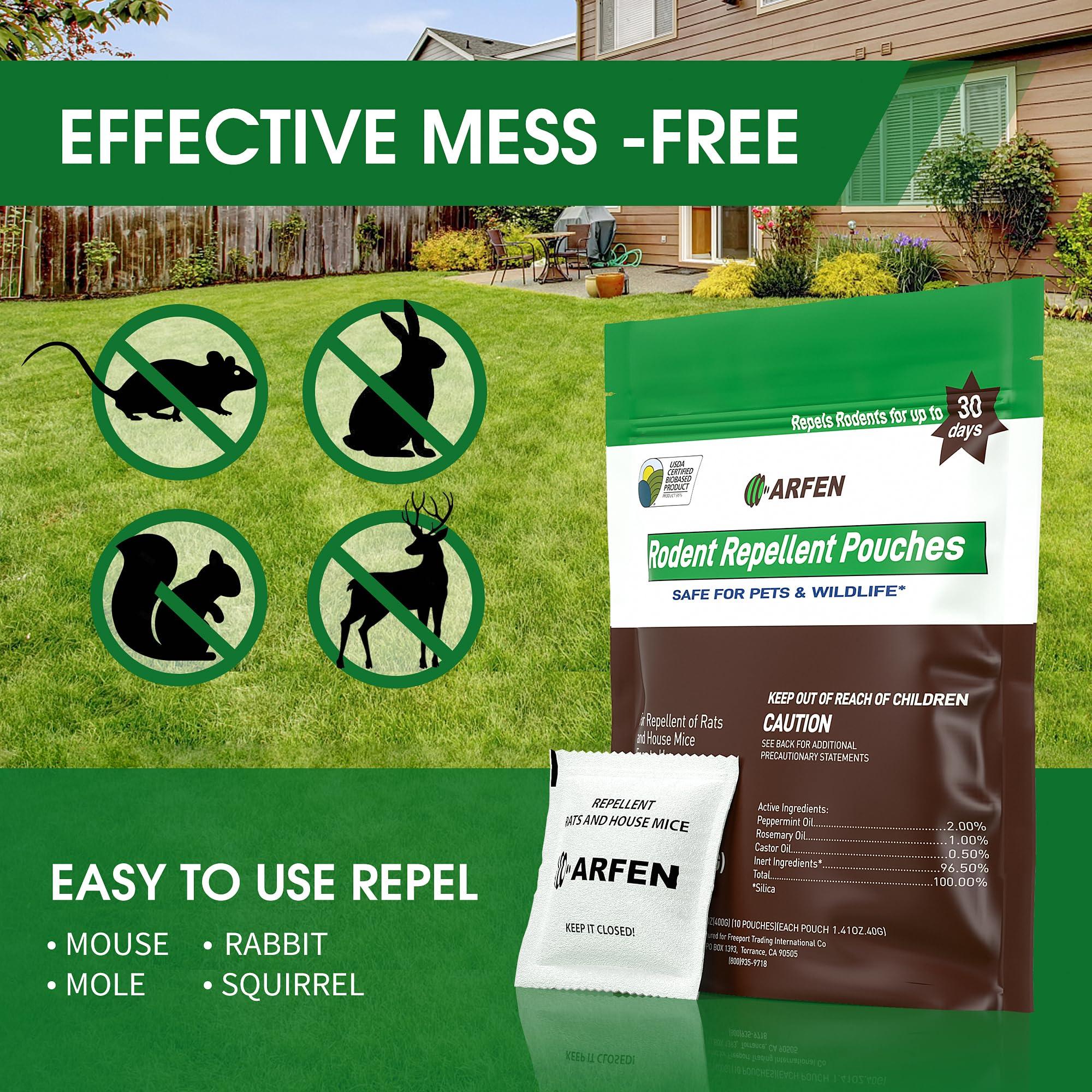 ARFEN Rodent Repellent Pouches, Peppermint Oil, All Natural, Plant Powered, Repel Mice and Rat, Squirrels, Mouse Repellent, Keep Mice Out from Indoor/Car/RV/Boat/Garage/Cabin,10 Pouches - Image 3