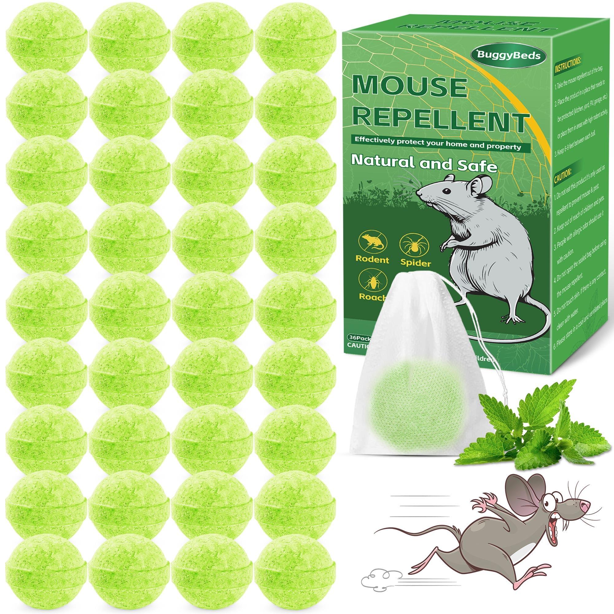 Rodent Mouse Repellent, 36 PCS Natural Rat Mice Repellant Indoor, Peppermint Oil to Repel Mice Rats Away Squirrel Pest Repellent Balls Rodent Deterrent for House Outdoor, Family & Pet Safe
