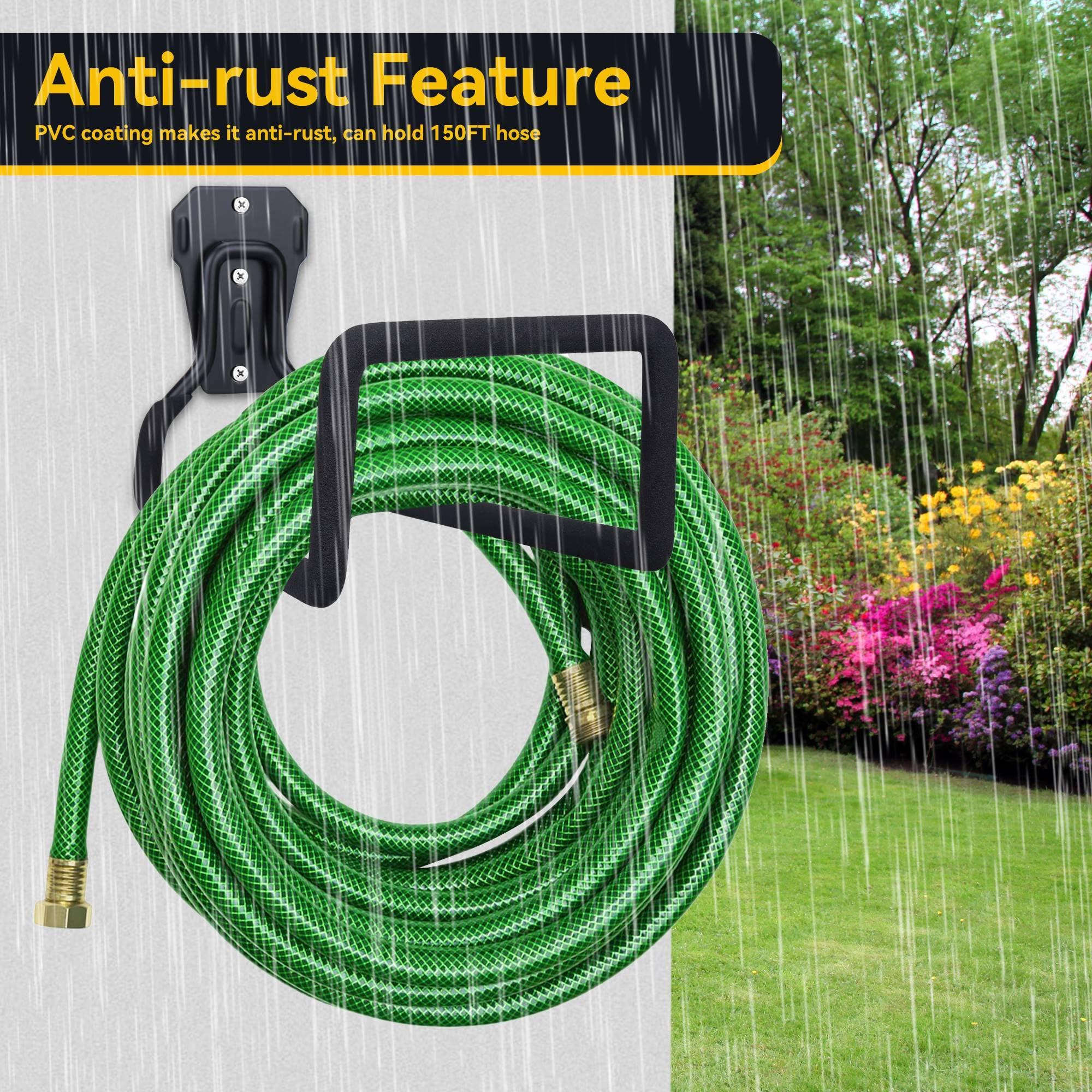 LeafNuo Hose Holder, Metal Heavy Duty Wall Mount Hook, Water Hose Hanger for Garden & Garage Storage - Image 6