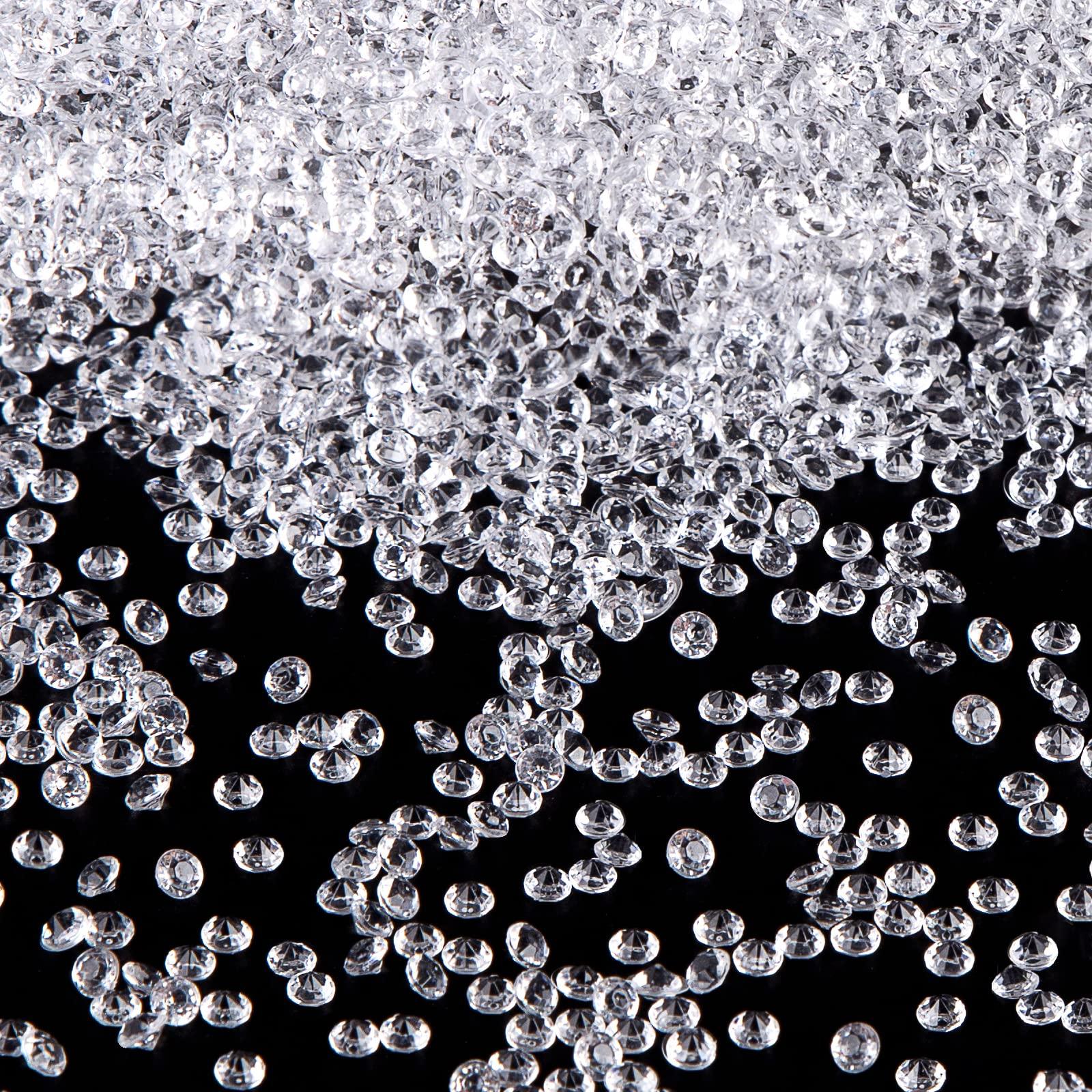 FUTUREPLUSX Fake Diamonds for Crafts, 10000 PCS Mini Clear Diamonds Decoration Acrylic Crystal Confetti Vase Fillers Table Scatter Gems for Wedding Party Home Decor