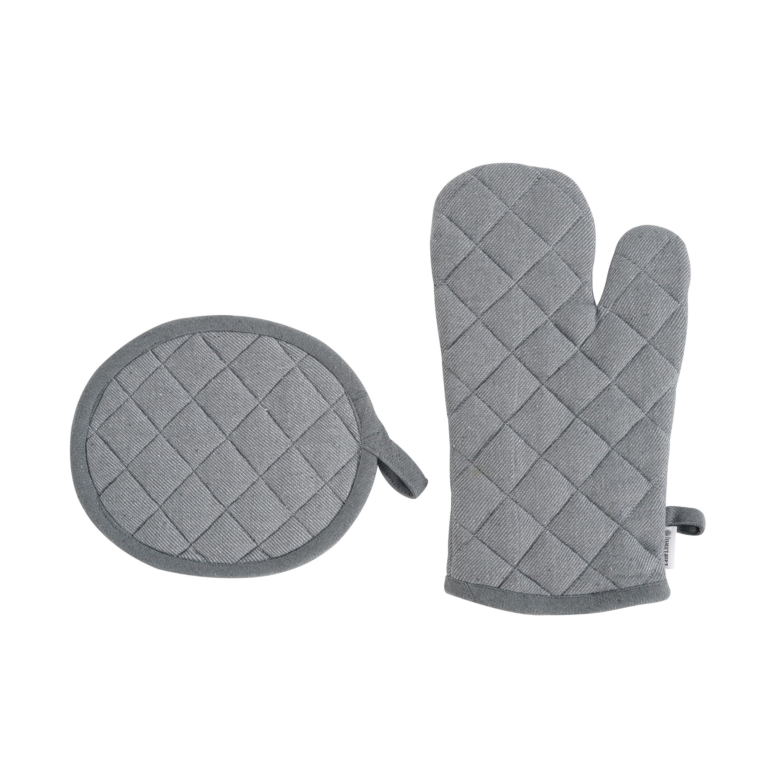 LANE LINEN Kitchen Towels and Dishcloths Sets - 20 Pc Kitchen Essentials for New Home, Heat Resistant Oven Mitts & Pot Holder, Absorbent Flour Sack Dish Towels- Grey - Image 5