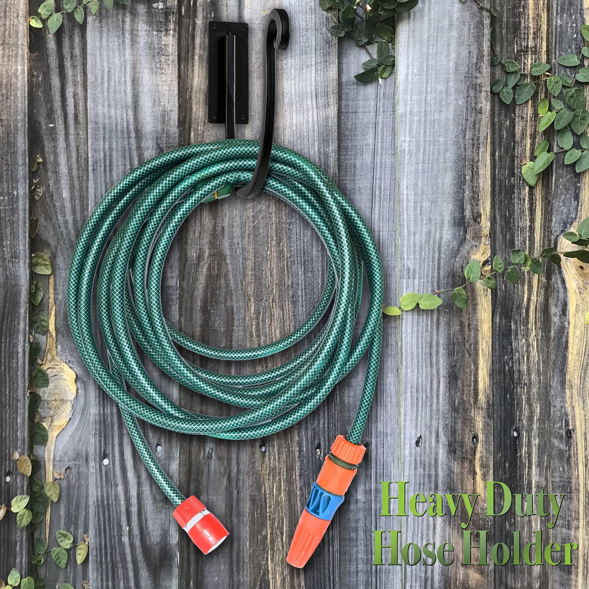 YANGSHUO Garden Hose Holder Outside: Wall Mount Water Hose Holder - 8Inch Heavy Duty Garden Water Hose Hanger for Outside Hose Storage - Image 2