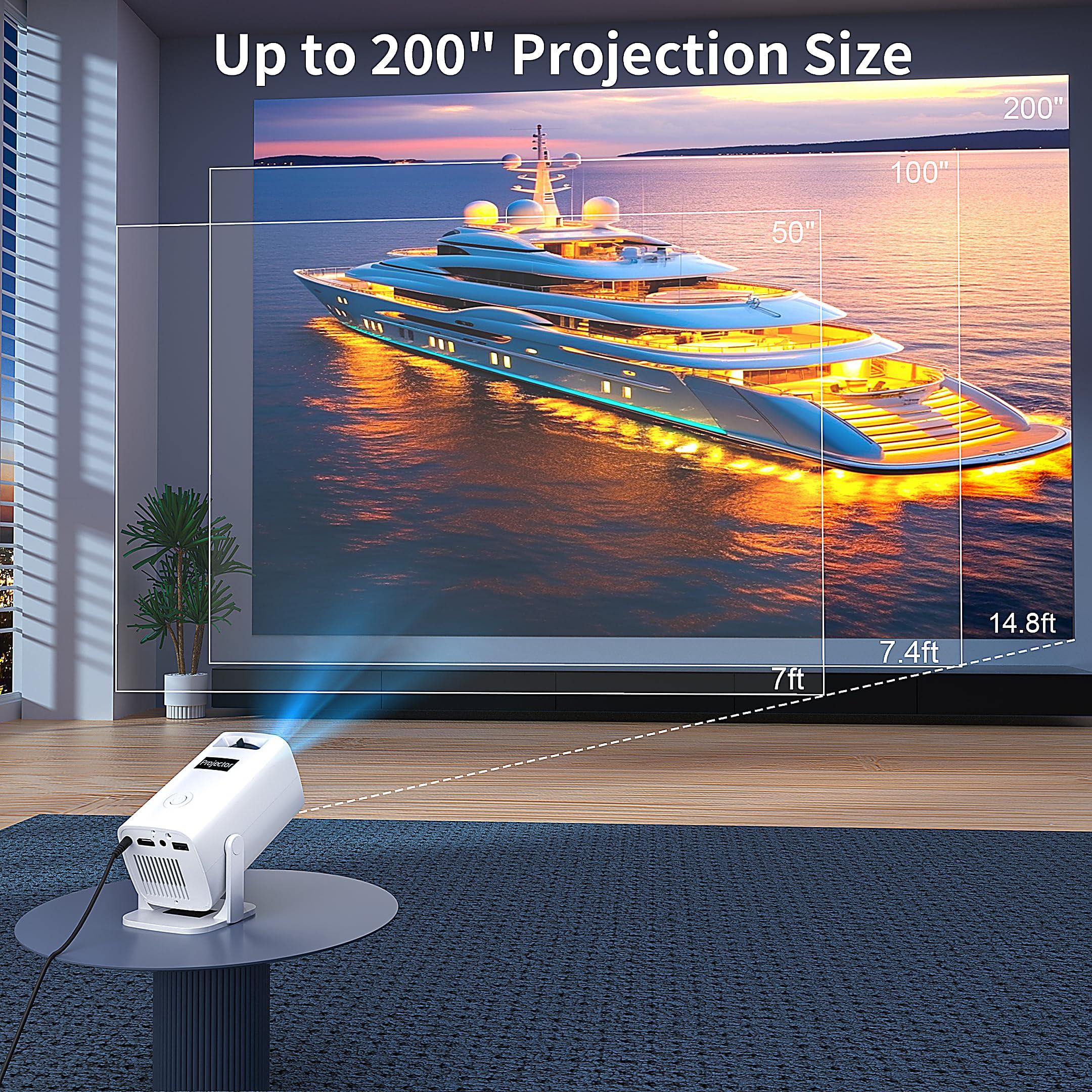 Sucetiho Mini Projector, Portable Outdoor Projector 4K Supported, Short Throw Movie Projector Compatible with Smartphone, TV Stick, Laptop, Game Consoles - Image 4