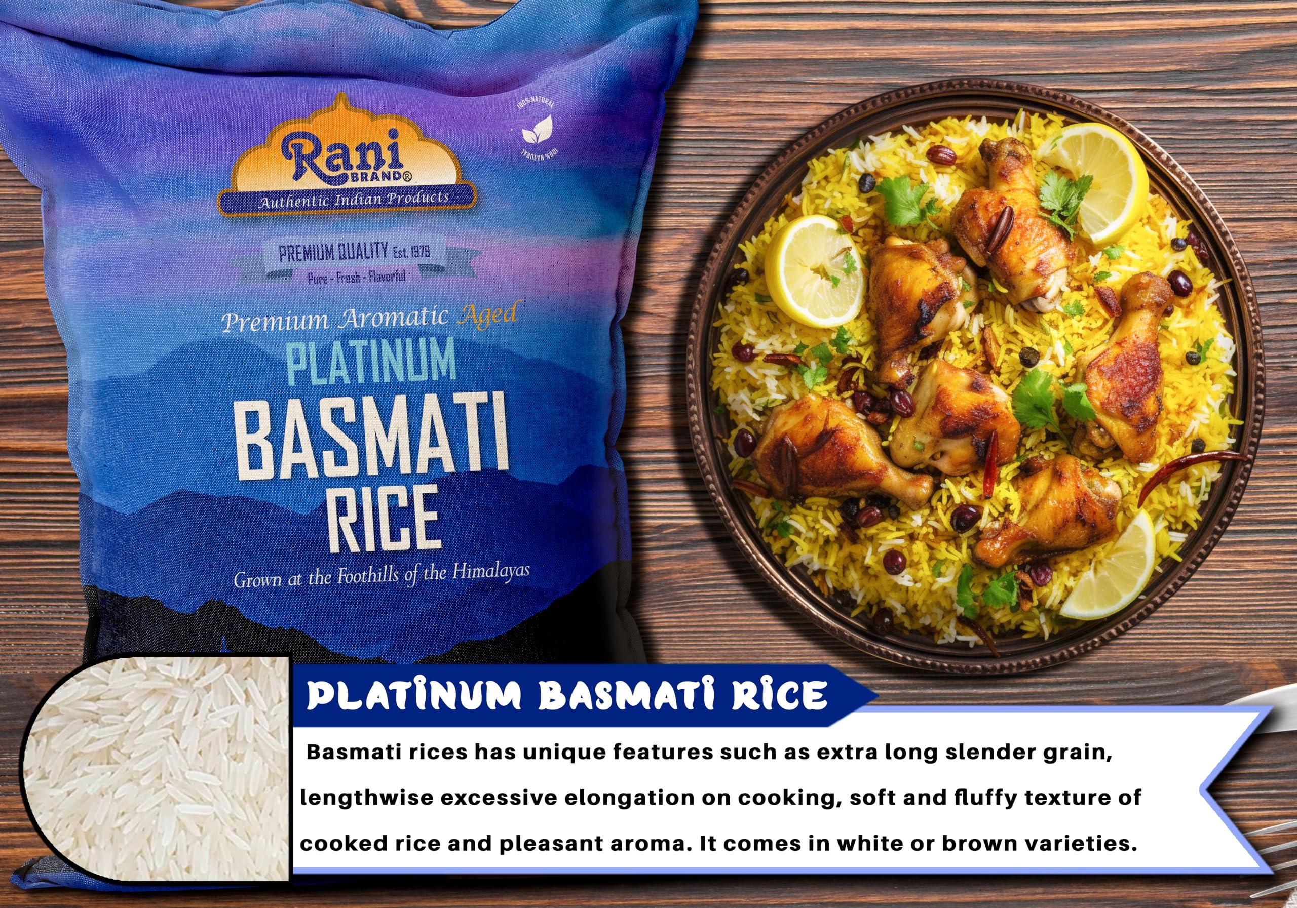 Rani Platinum White Basmati Rice Extra Long Aged 20-Pound Bag, 320oz (20lbs) 9.08kg ~ All Natural | Gluten Friendly | Vegan | Indian Origin | Kosher | Export Quality - Image 7