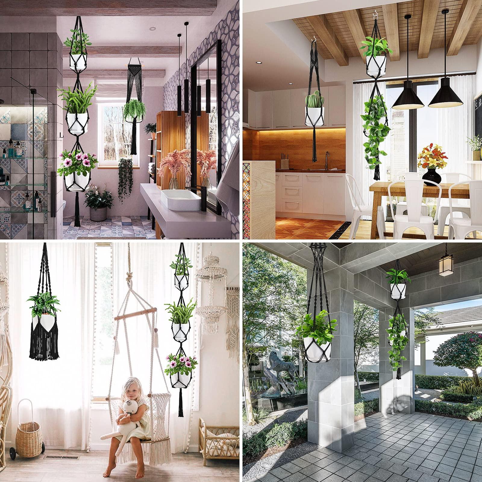SFENNGPET Macrame Plant Hangers, 6Pack Hanging Planters for Indoor Plants w/ 6 Set Hangers Kit Handmade Macromay Plant Hangers Indoor Flower Pots Holder Stand for Boho Home Décor (POTS NOT Included) - Image 4