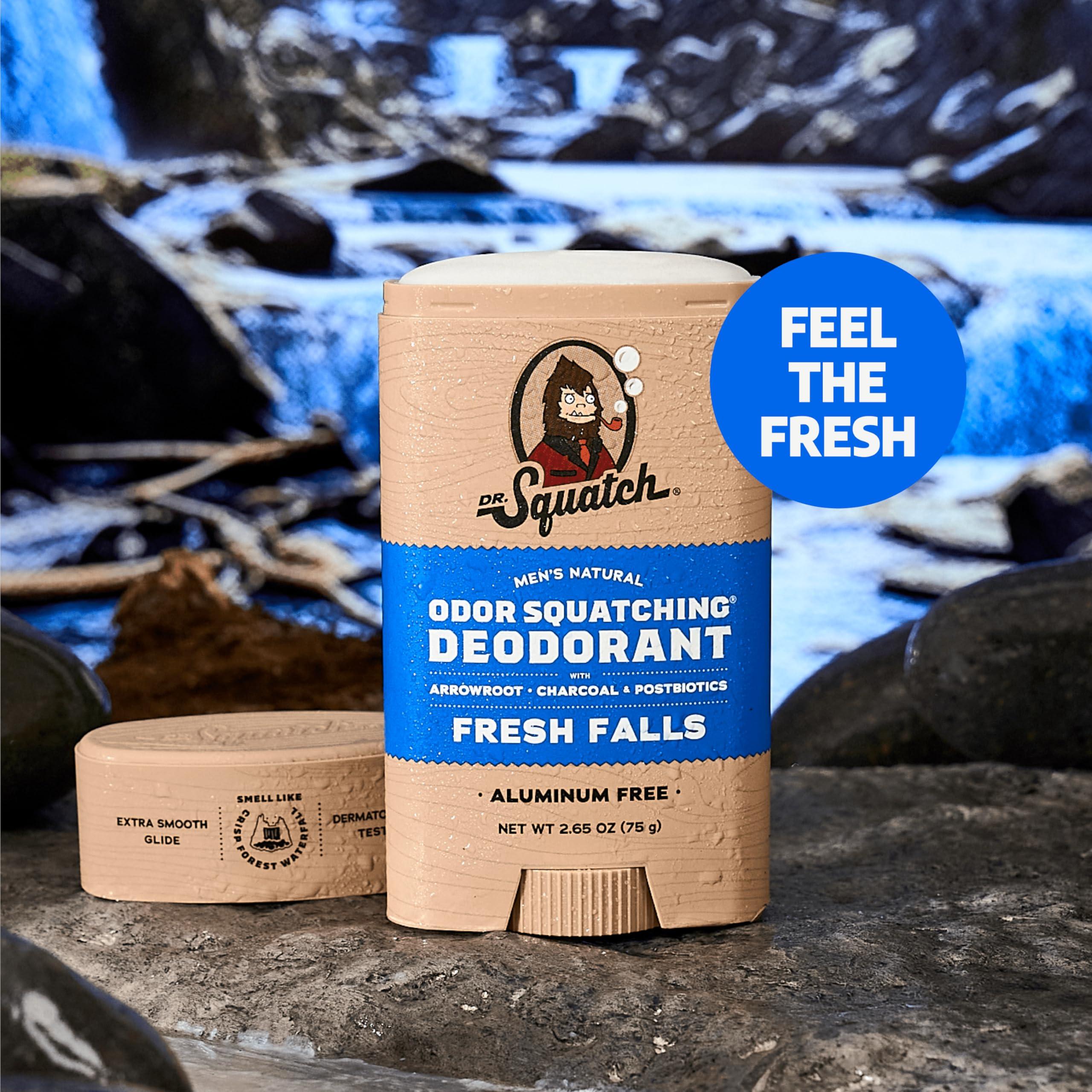 Dr. Squatch Natural Deodorant for Men - Odor-Squatching Aluminum Free - Fresh Falls (2.65 oz, 3-Pack) - Image 2