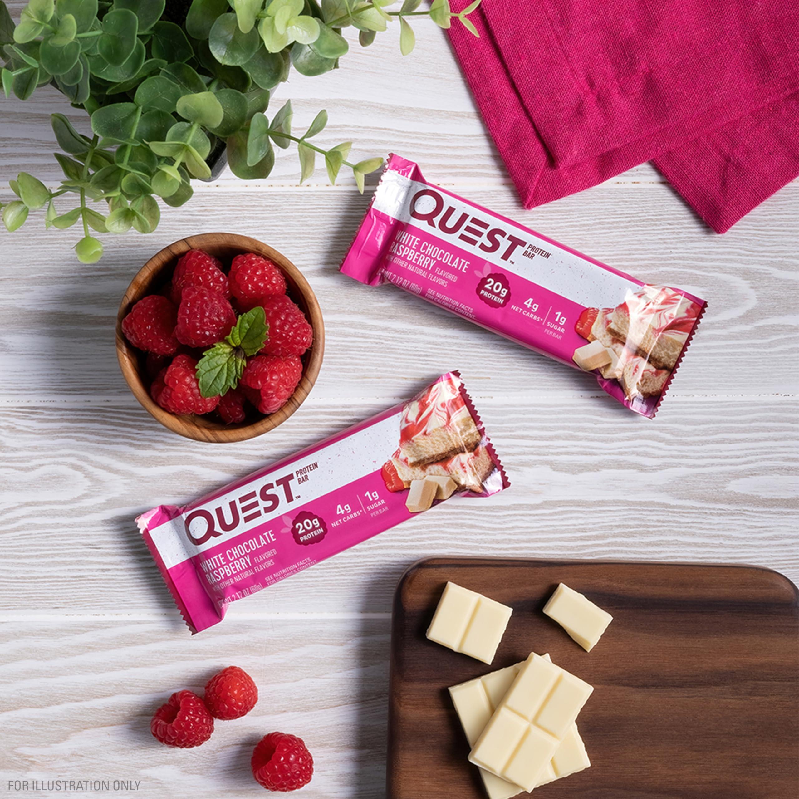 Quest Nutrition- High Protein, Low Carb, Gluten Free, Keto Friendly, 12 Count White Chocolate Raspberry - Image 4