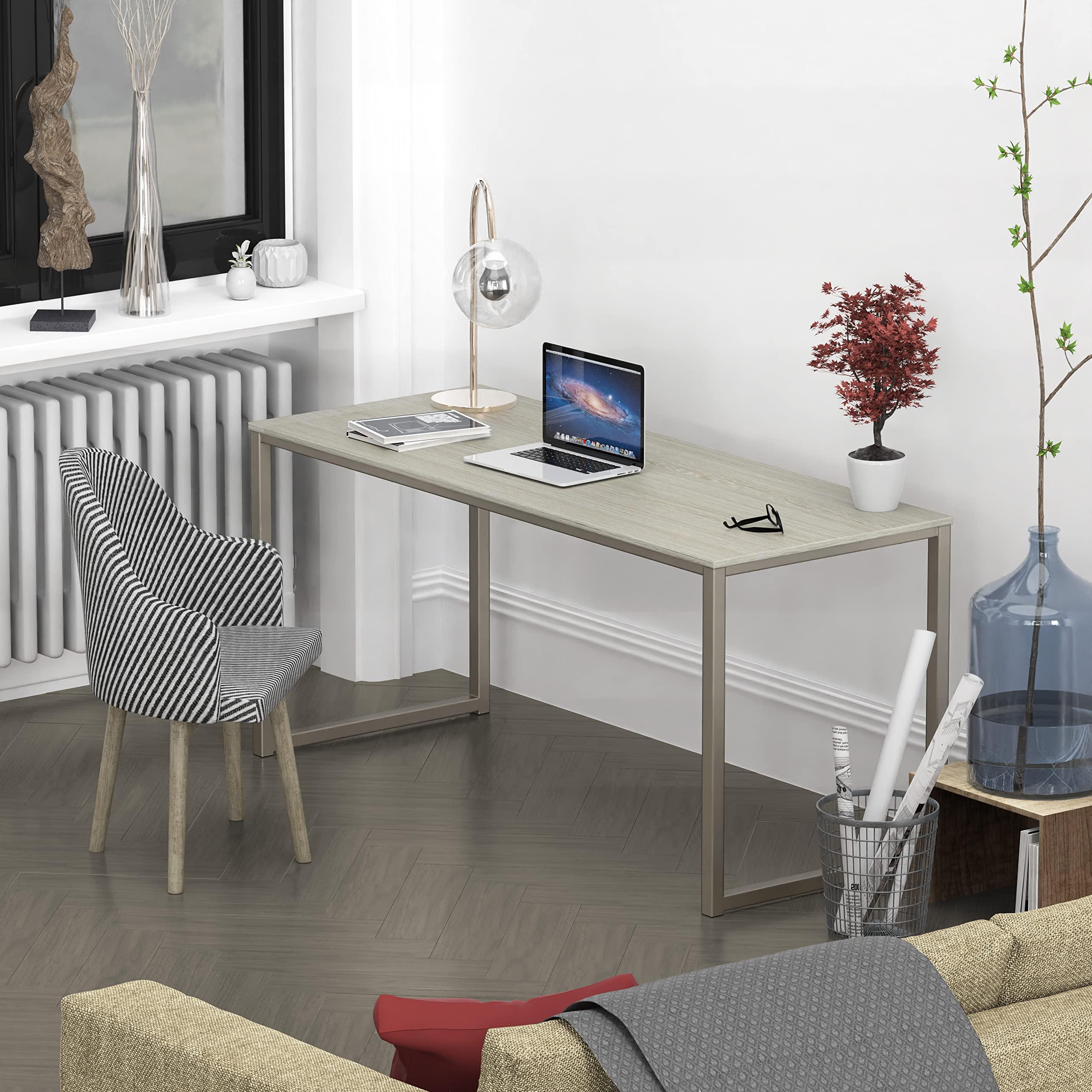 SHW Mission 55-Inch Home Office Computer Desk, Maple - Image 2