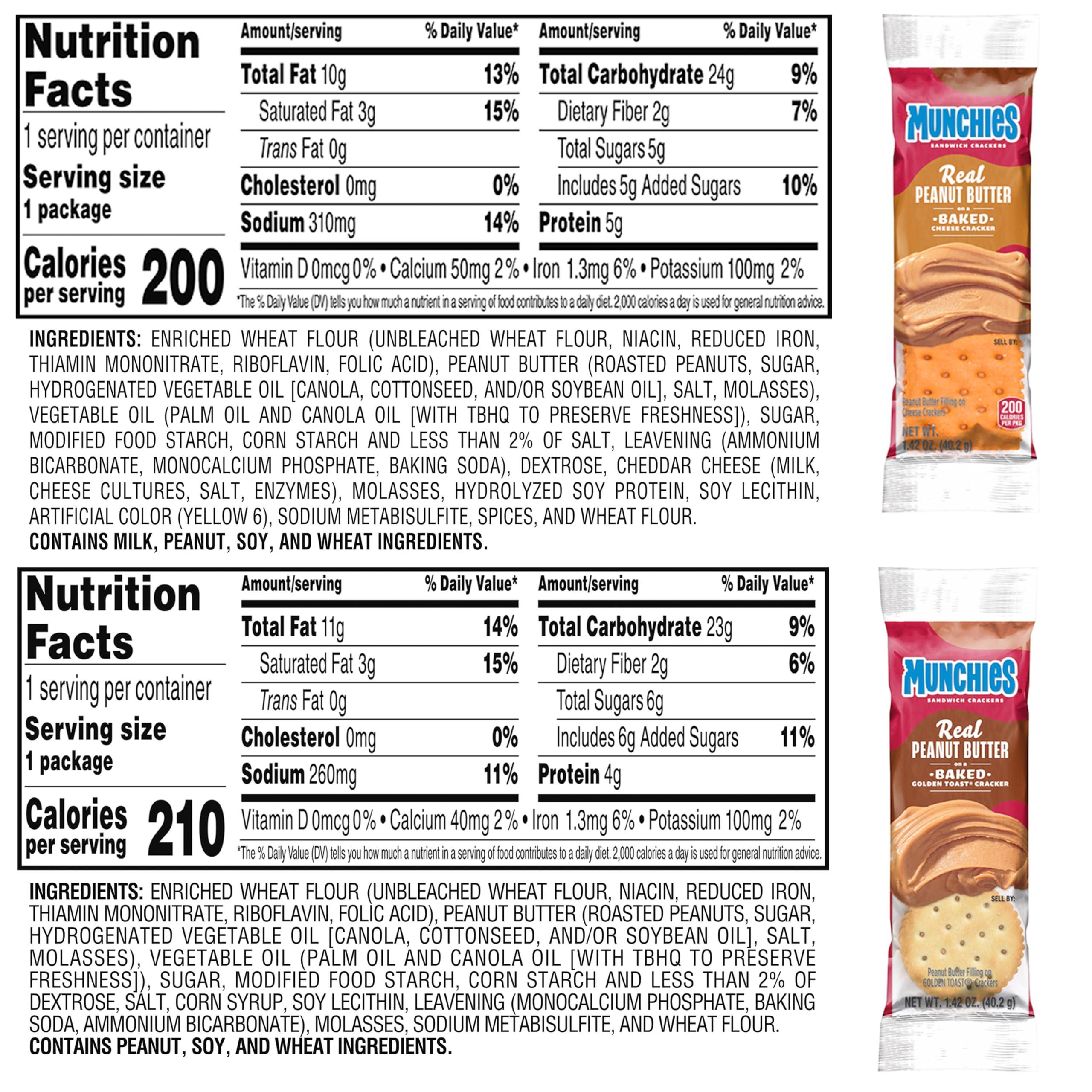 Munchies Sandwich Crackers, Assorted Peanut Butter Variety Pack (Pack of 4, 32 count) - Image 3