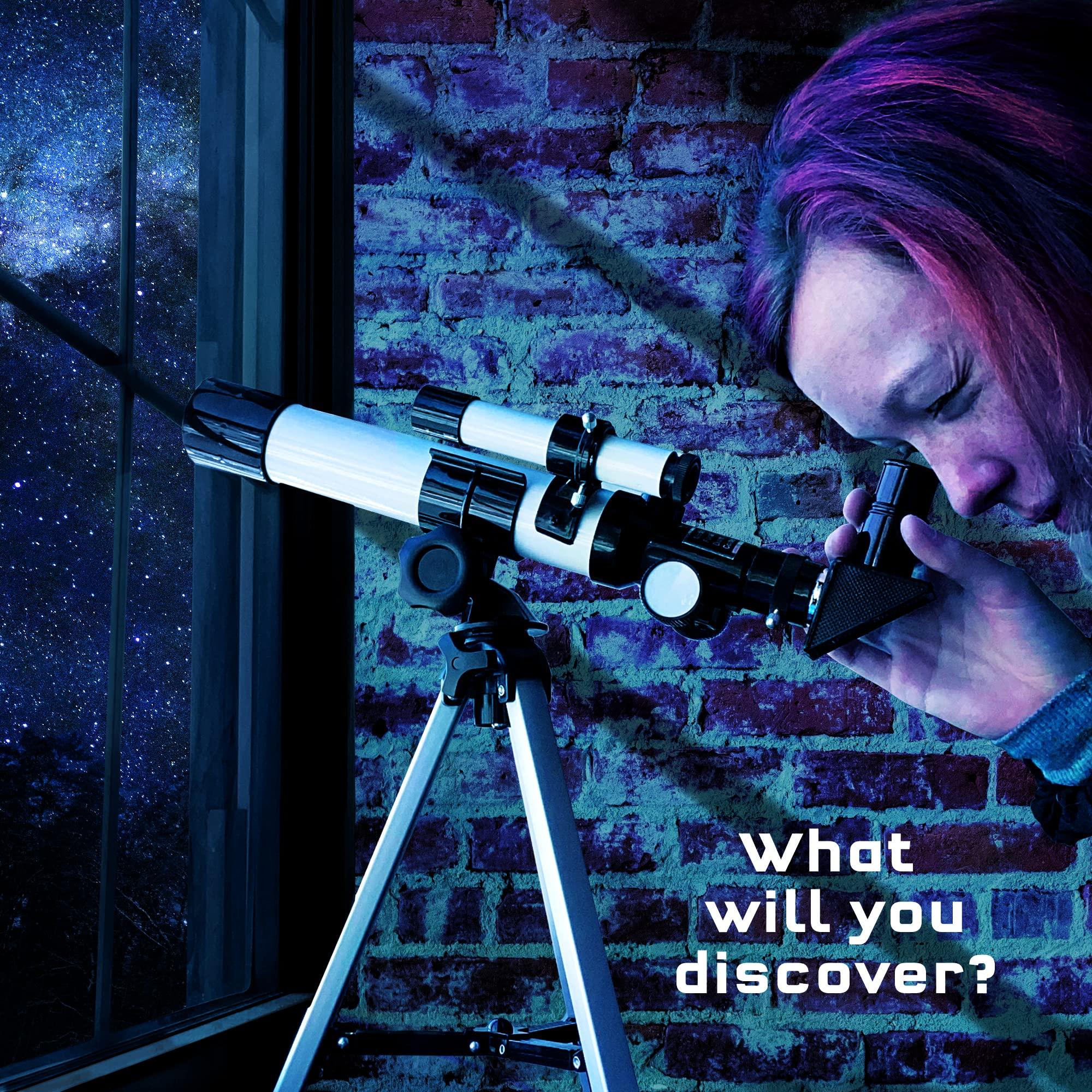 The Thames & Kosmos Telescope Essential STEM Tool | Childrens Refractor Telescope with 100x Magnification & Built-in Compass | Classic Scientific Device for Astronomical & Terrestrial Observations - Image 8