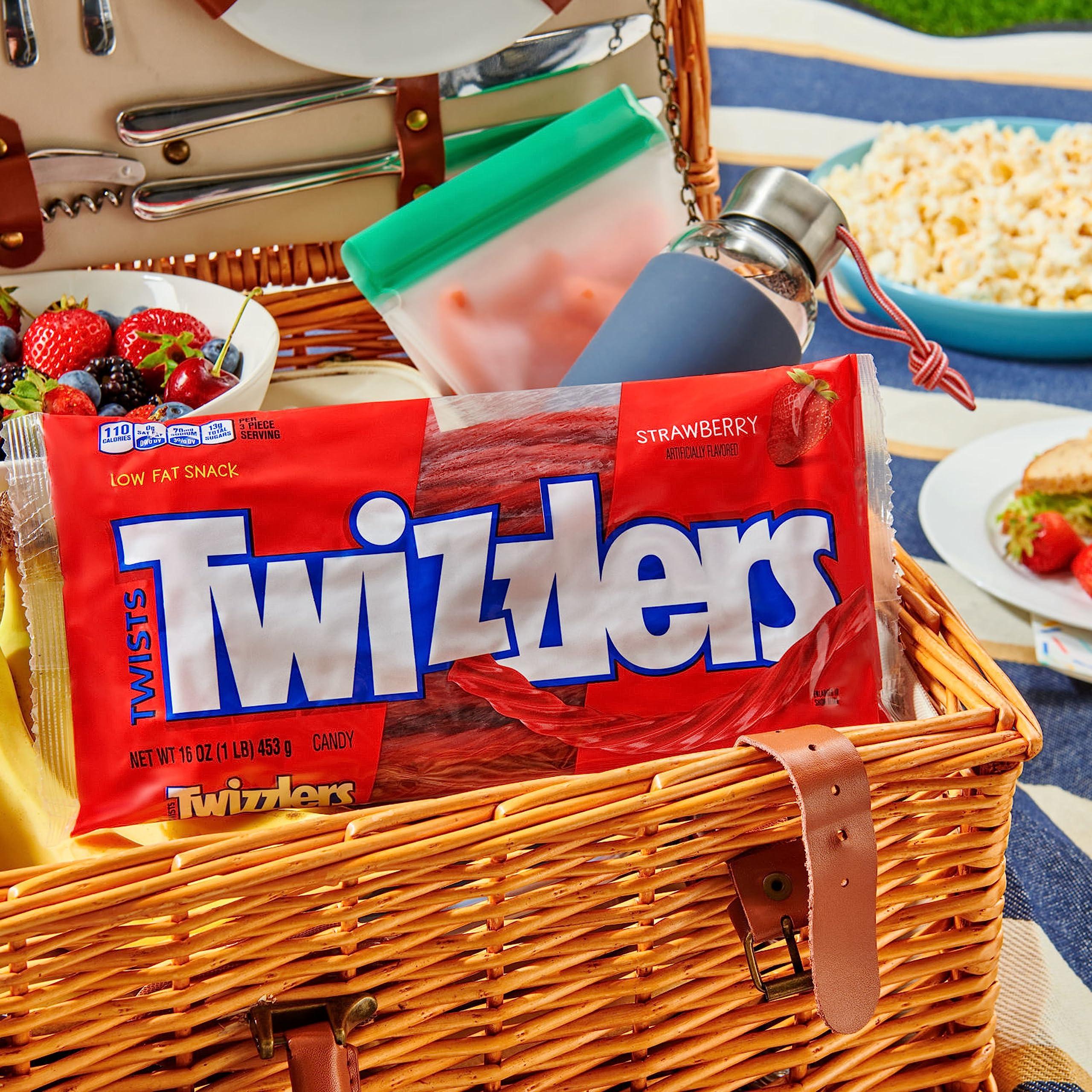 TWIZZLERS Twists Strawberry Flavored Licorice Style, Low Fat Candy Bag, 16 oz - Image 6