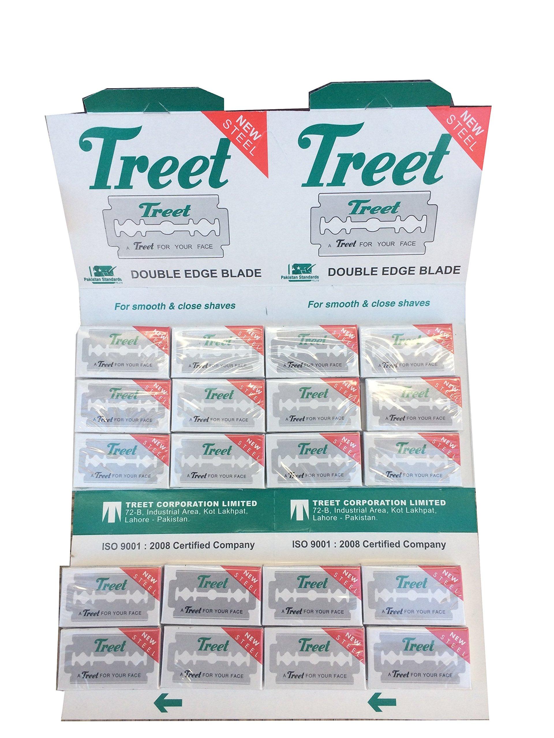 Treet New Steel Double Edge Safety Razor Blades, 200 blades (20x10)