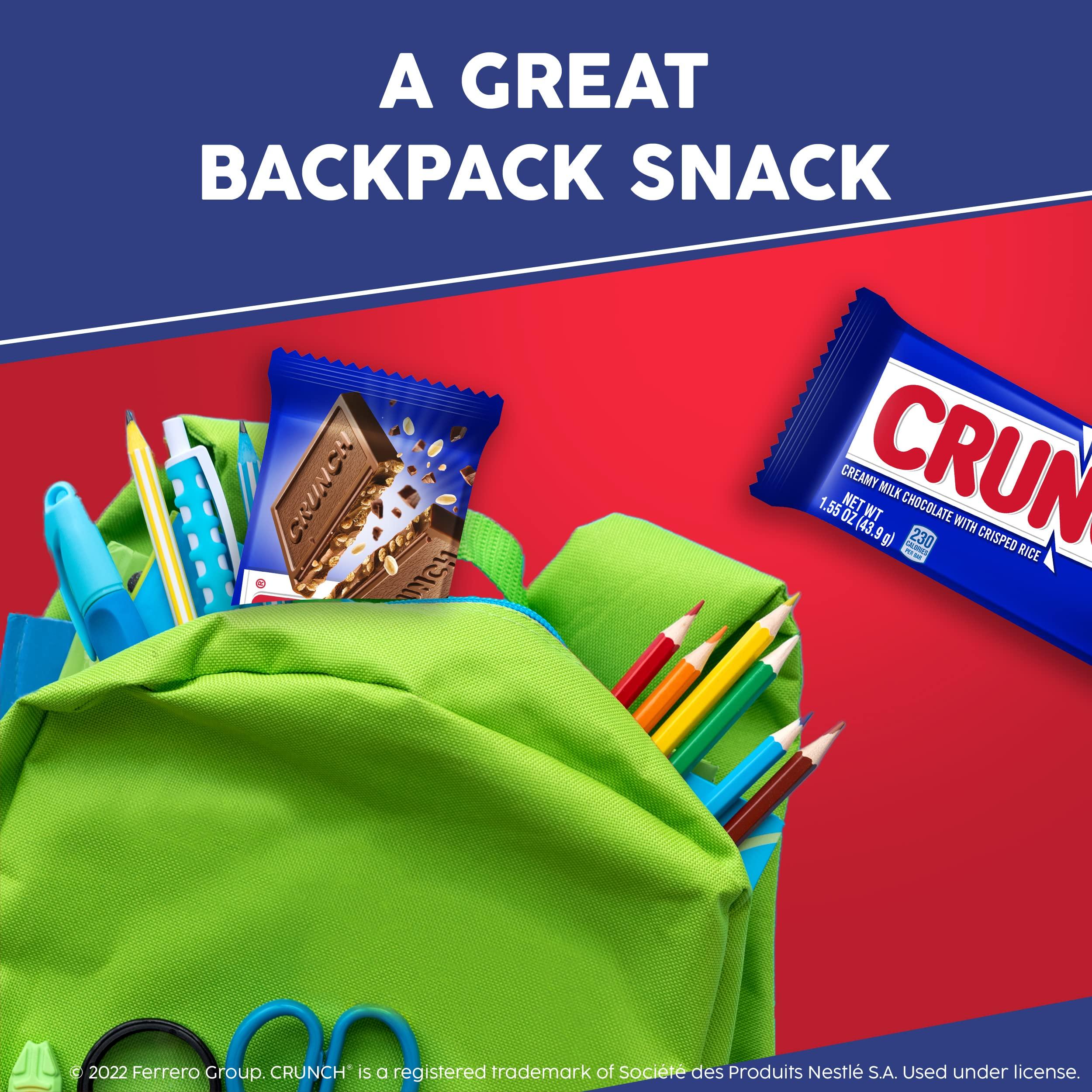 CRUNCH, Bulk 18 Pack, Milk Chocolate and Crisped Rice, Full Size Individually Wrapped Candy Bars, 1.55 oz Each - Image 5