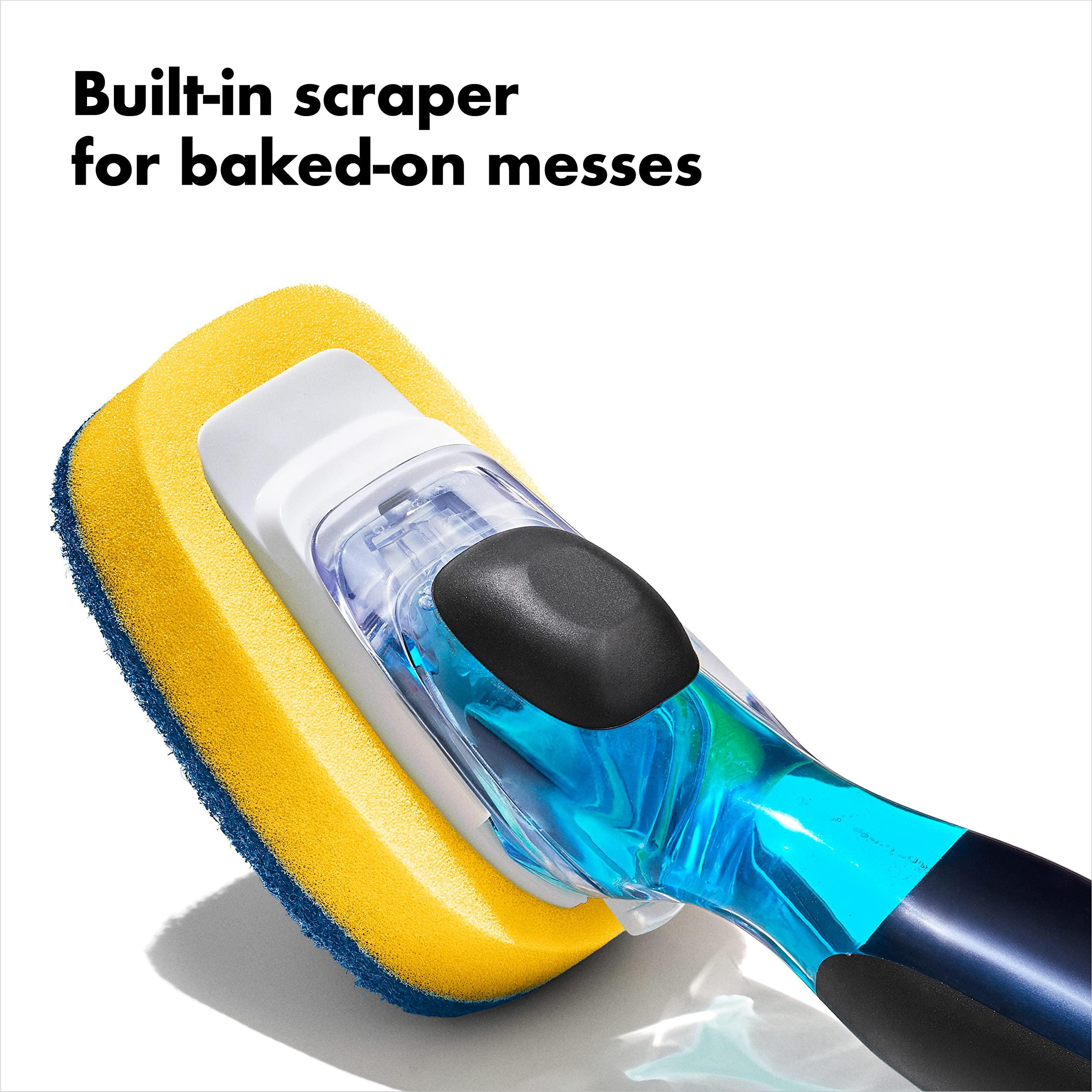OXO NEW Good Grips Soap Dispensing Dish Scrub​, Yellow - Image 5