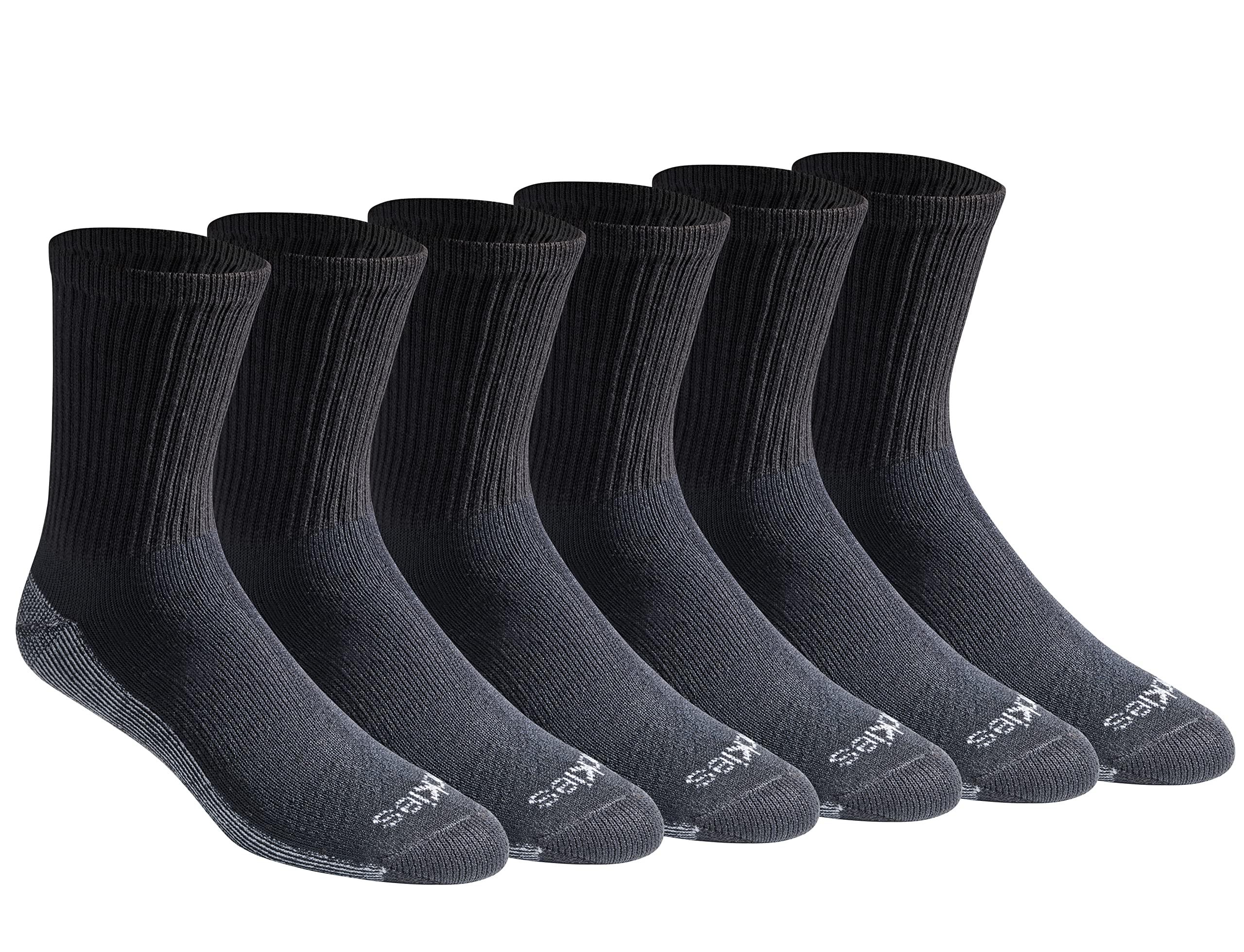 Dickies Men's Dri-tech Moisture Control Mid-Crew Comfort Length Socks, Available in M-XL (6, 12 Pairs)