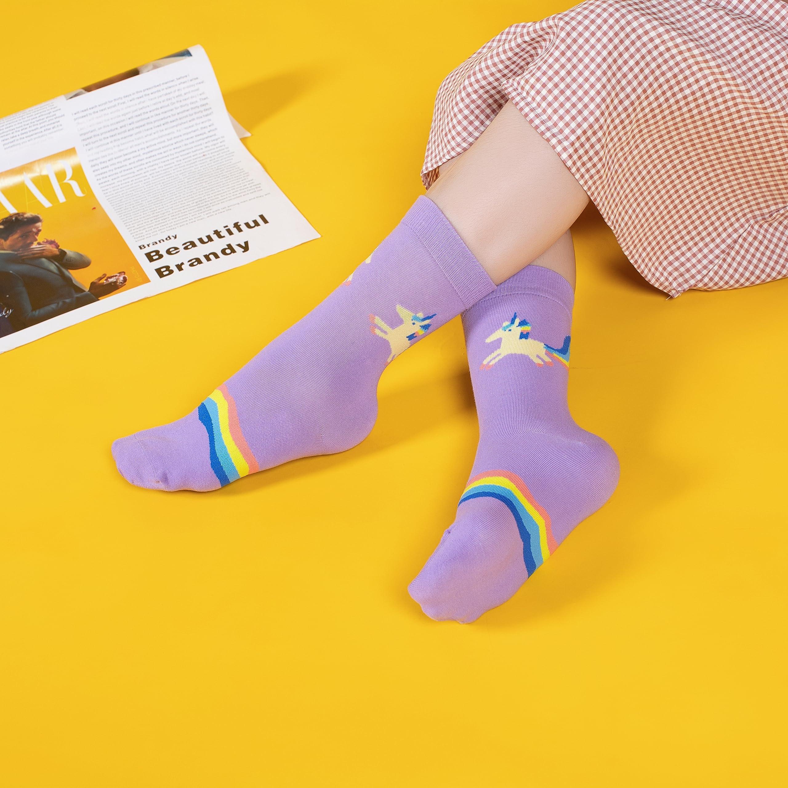 BISOUSOX Girls Socks 6-8 Years Old Unicorn Fun Crazy Novelty Funny Silly Socks for Kids Boy Girl Birthday Christmas Gift - Image 3