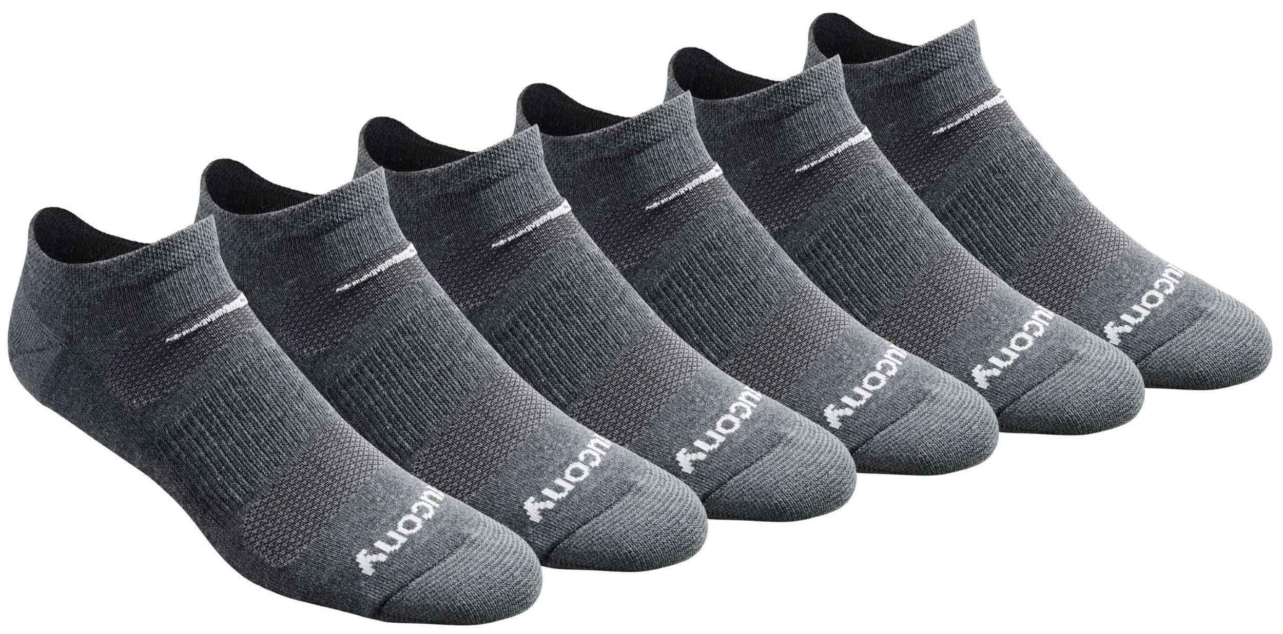 Saucony Men's Rundry Mesh Ventilating Comfort Fit Performance No-Show Socks, Available in M-XXL (6, 12, 18 Pairs)