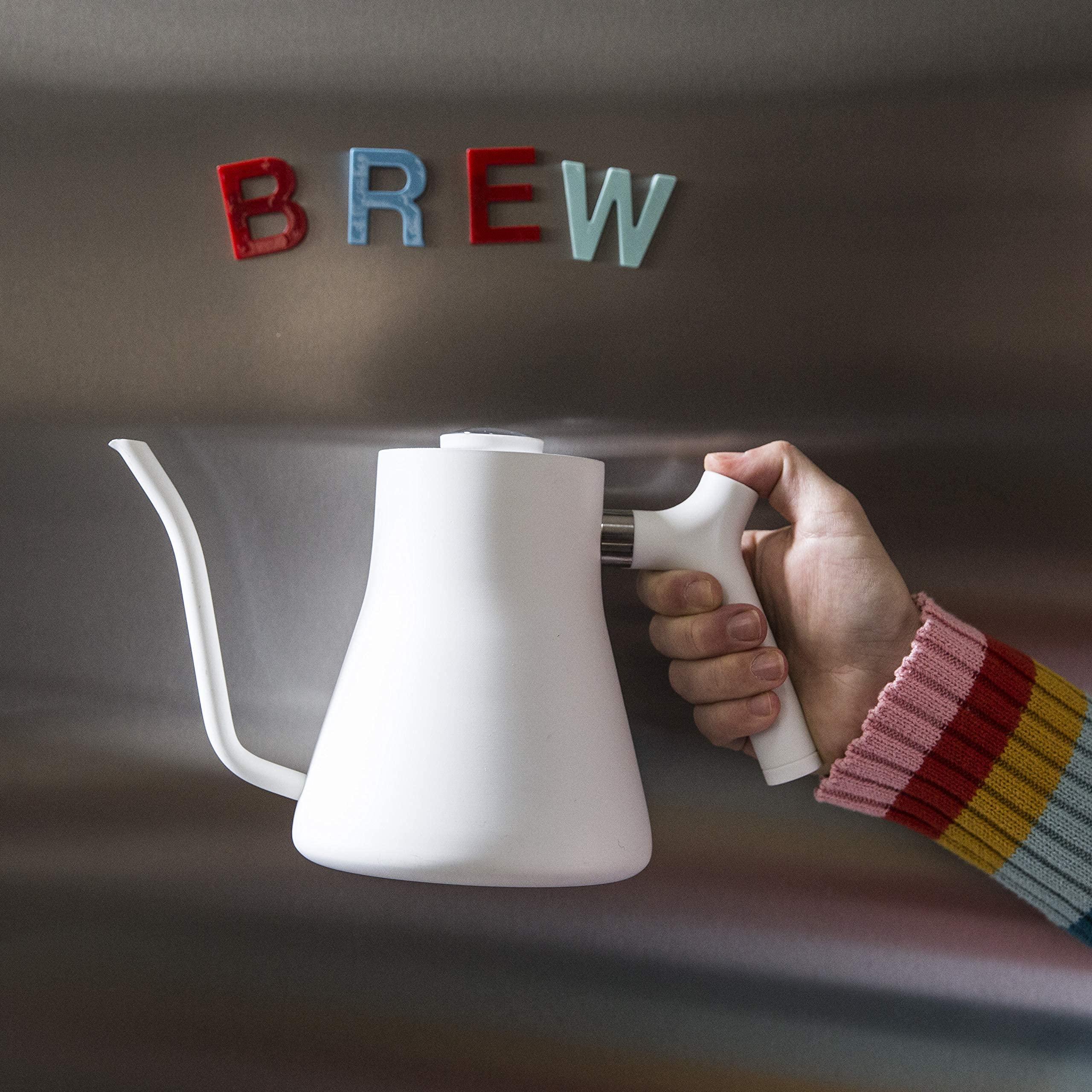 Fellow Stagg Stovetop Pour-Over Coffee and Tea Kettle - Gooseneck Teapot with Precision Pour Spout, Built-In Thermometer, Matte White, 1 Liter - Image 7